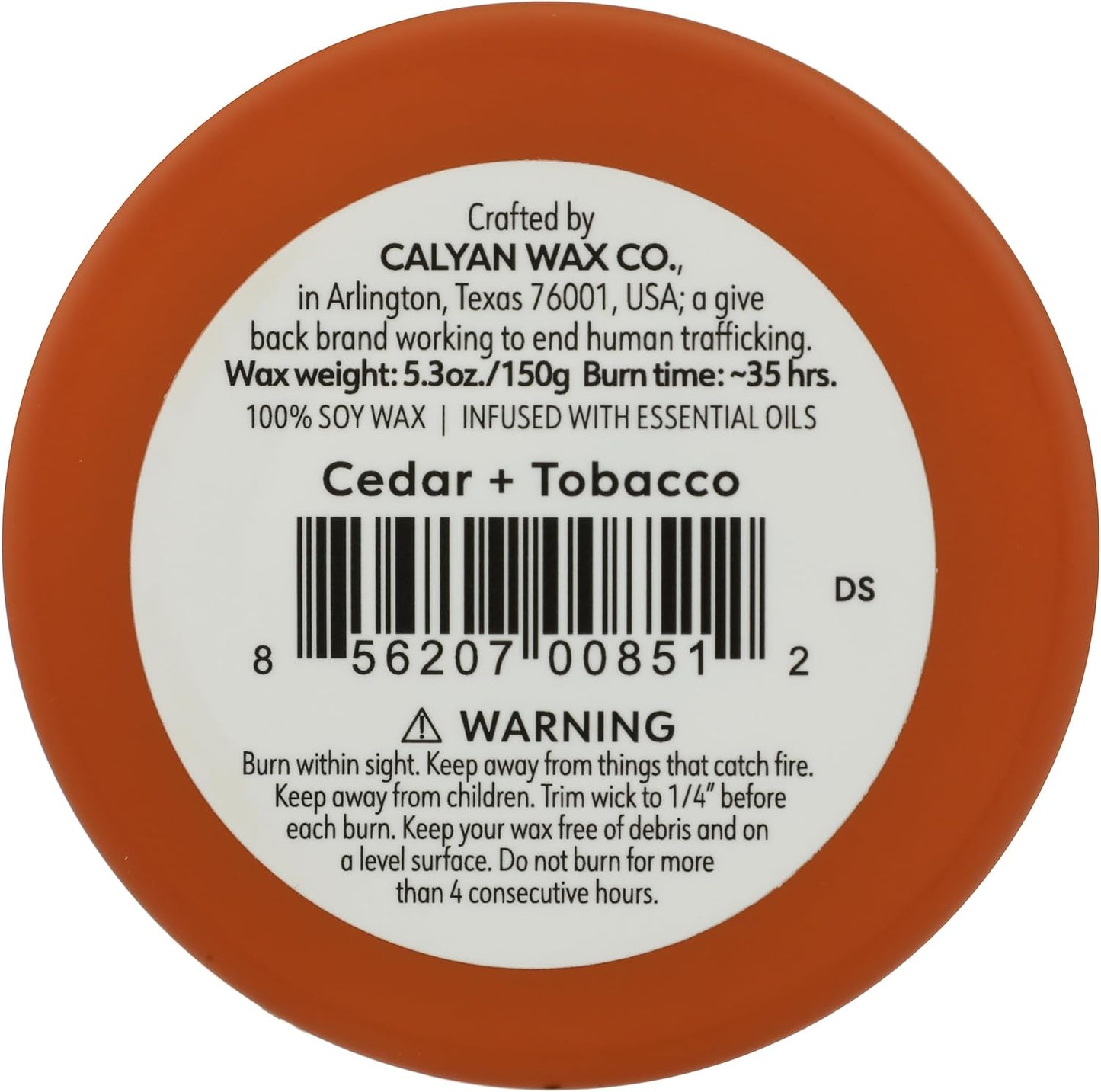 Calyan Wax Co. Dignity Series Cedar & Tobacco Scented Candle - 35 Hour Burn - Luxury Clean Soy Wax Candles - Long Lasting Brown Glass Jar Candle for Home - 5.3oz