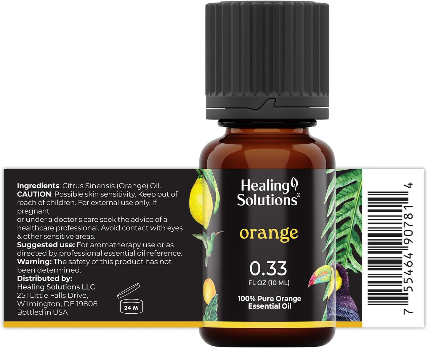 Healing Solutions Wild Orange Essential Oil - 0.33 Fluid Ounces
