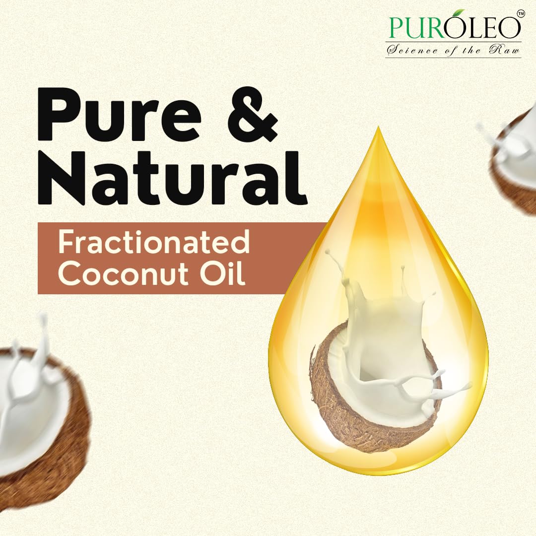 PUROLEO Fractionated Coconut Oil 64 Fl Oz/1900 ML (Packed In Canada) 100% Natural and odorless Moisturizer & Carrier Oil l Hair Skin Body, Aromatherapy, Massage, Makeup Remover