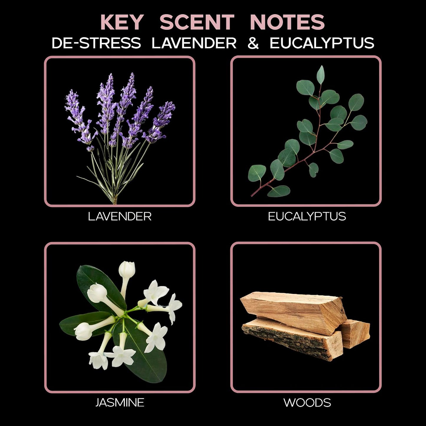 Reed Diffuser Set, DE-Stress Lavender Eucalyptus Scented Oil Diffuser with Sticks, Home Fragrance Accessories for Bathroom Shelf Decor, Aroma Diffusers for Home or Office Desk, USA Made