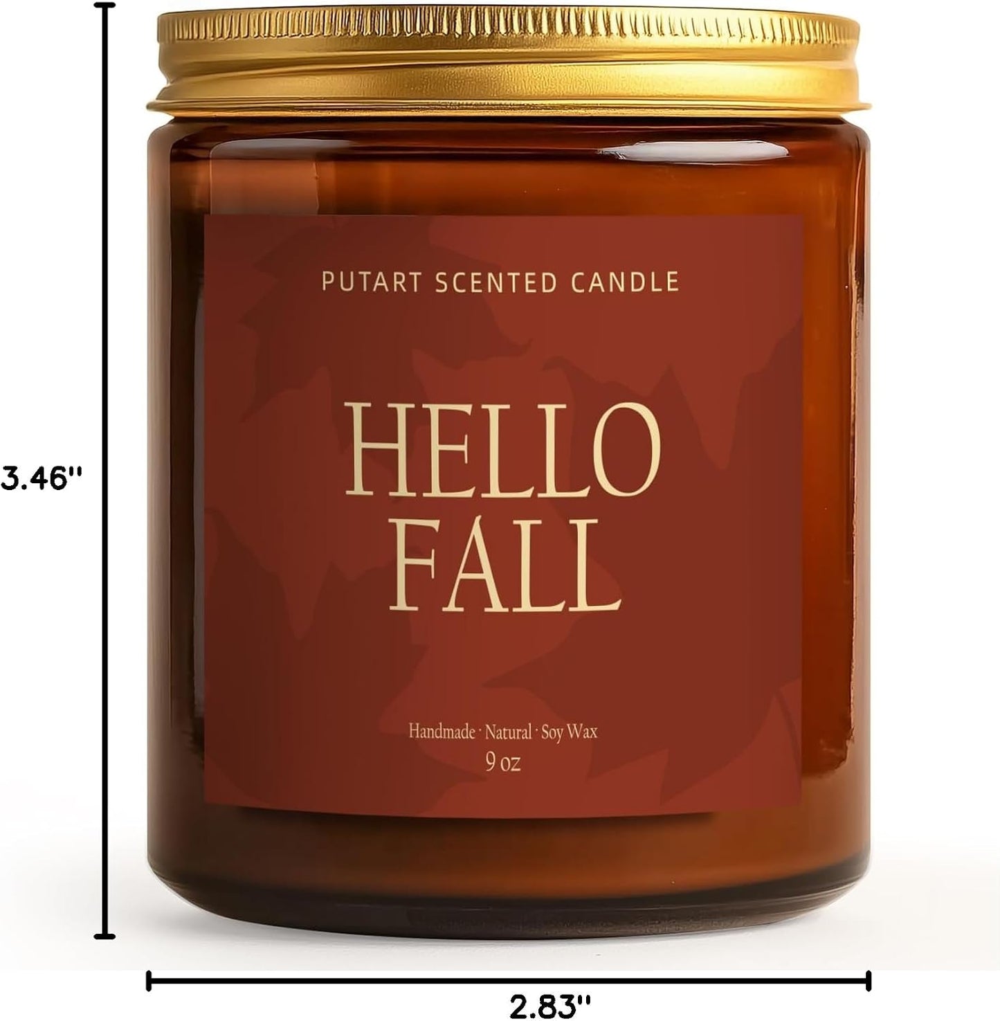 Pumpkin Spice Fall Candles for Home Scented, Natural Soy Wax Aromatherapy Non Toxic Pumpkin Candle with Long Lasting Burn, Halloween Autumn Candle Gifts for House Fragrance Decoration (9oz)