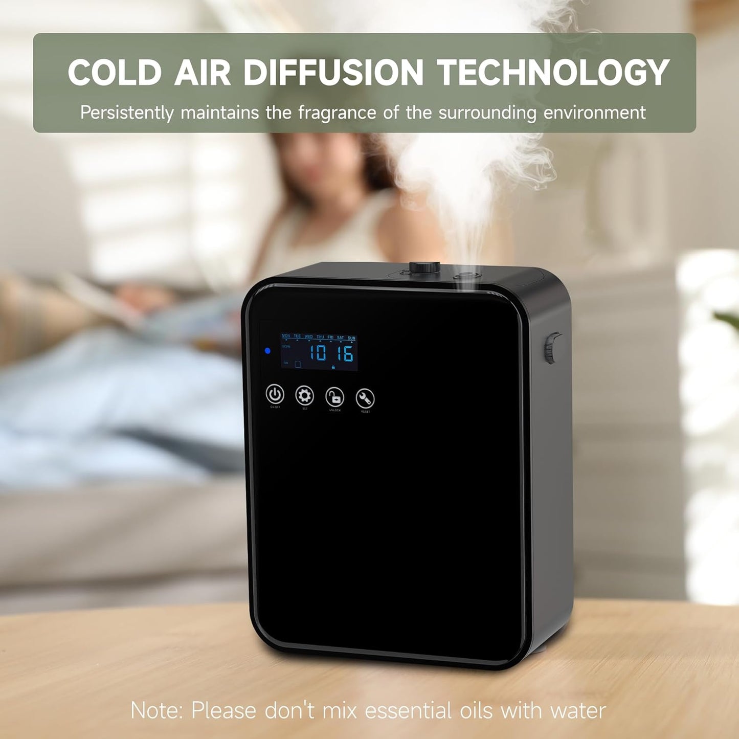 Corded Waterless Essential Oil Diffuser for Home, Hotel Collection Diffuser, 2500 Sq.Ft of Coverage, 250ml Capacity, Aromatherapy Scent Diffuser for Home, Smart Scent Air Machine