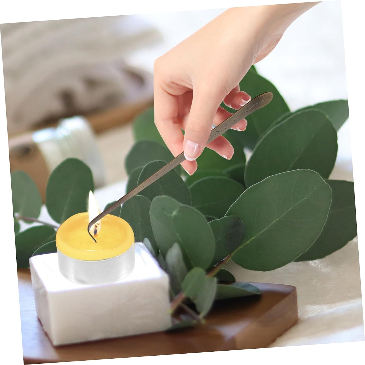 HEALLILY Stainless Steel Candle Tool Set Long Handle Candle Dipper Wick Hook Extinguisher for Home Use Aromatherapy Accessories