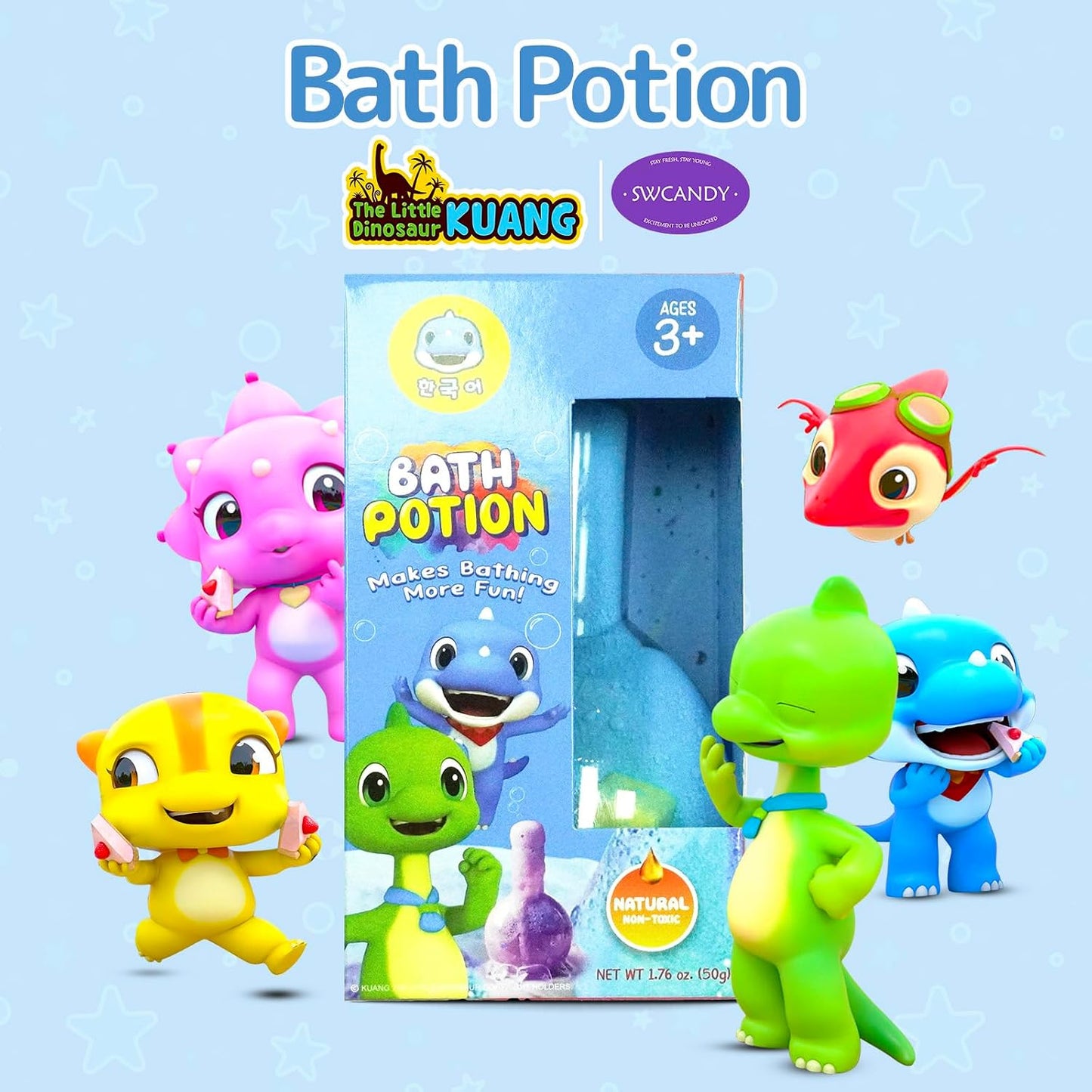 SWCANDY Bath Toys Kids Bath Bombs Potion, 6 Pack Non-Toxic Bathtub Colorful Foam Bubble Science Sensory Bath Play Soap Magical Fizzes Eruption Tub Safe and Stain Free for Ages 3+ Boys Girls Toddlers