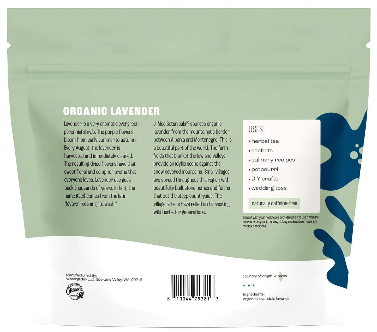 J Mac Botanicals, Organic Lavender Flower (2 oz), Dried Lavender Flowers, Buds