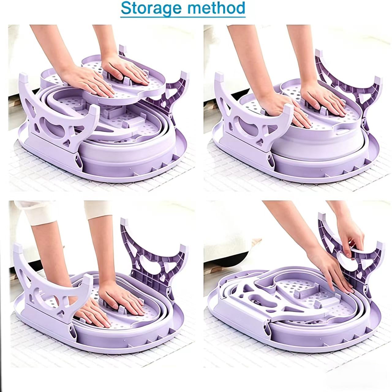 Foldable Foot Spa Bath Massager with Massage Rollers, Collapsible Foot Soak Tub with Non-Slip Legs & Handle, Portable Pedicure Basin for Soaking Feet, Relieve Foot Fatigue, Home Use, Space Saving