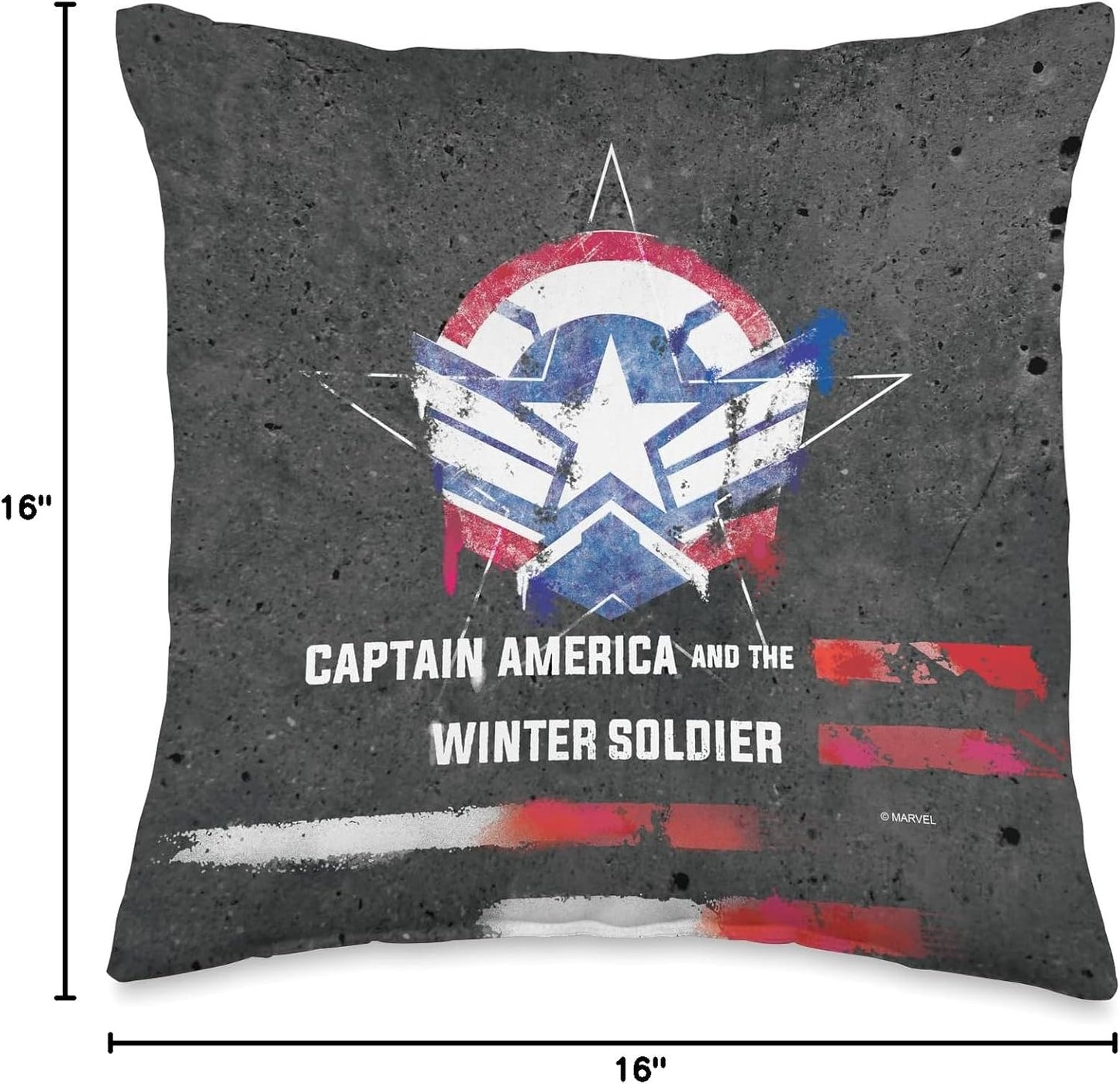 Marvel Captain America and the Winter Soldier Spray Paint Throw Pillow