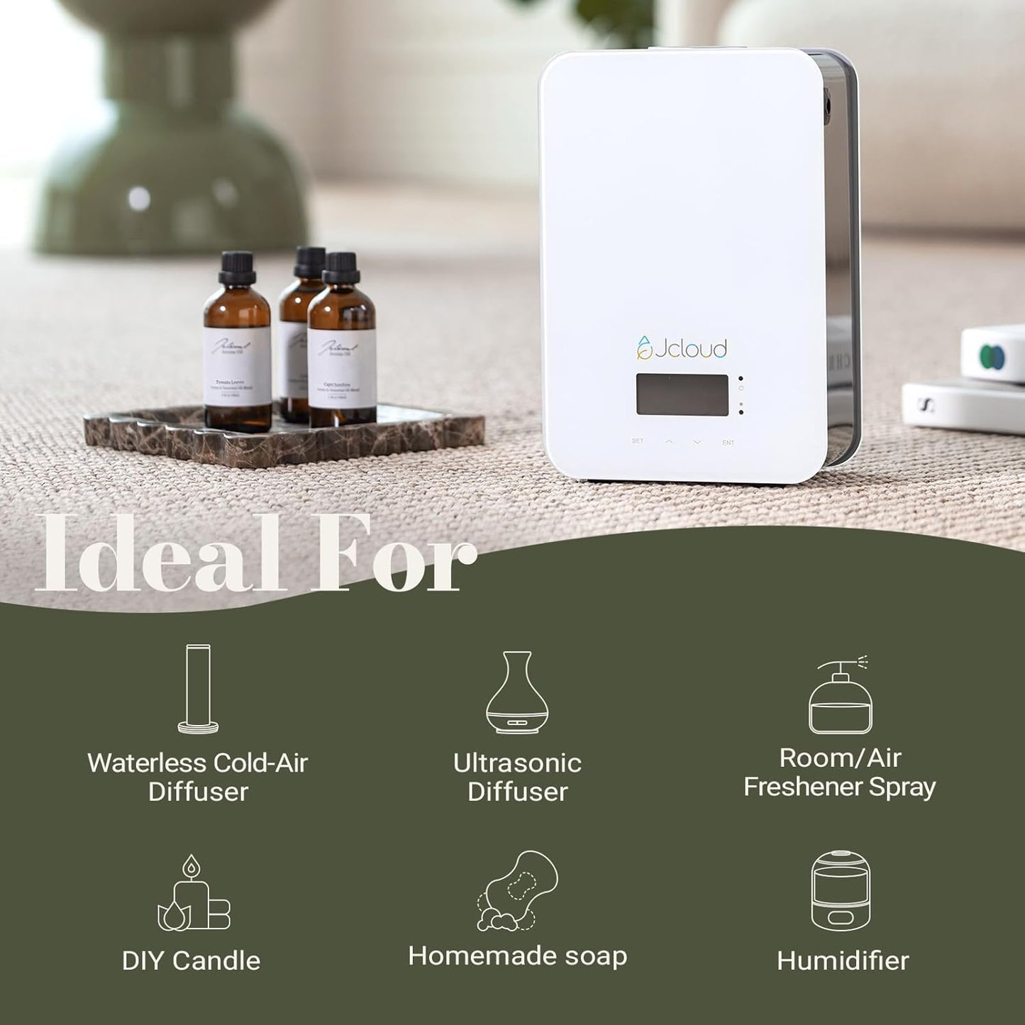 JCLOUD Pine Eucalyptus Hotel Diffuser Oil – Lemon, Eucalyptus & Cedar - Hotel Essential Oil Luxury Long Lasting Aromatherapy Fragrance in Glass Bottle, 100mL