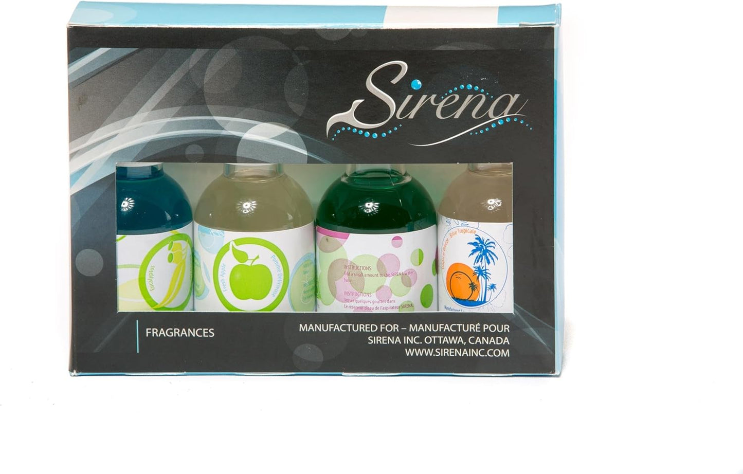 Sirena Vacuum Fragrance Oils, Pack of 4 Essential Oils Eucalyptus, Pine Tree, Apple and Tropical Breeze. Office and Home Essentials.…