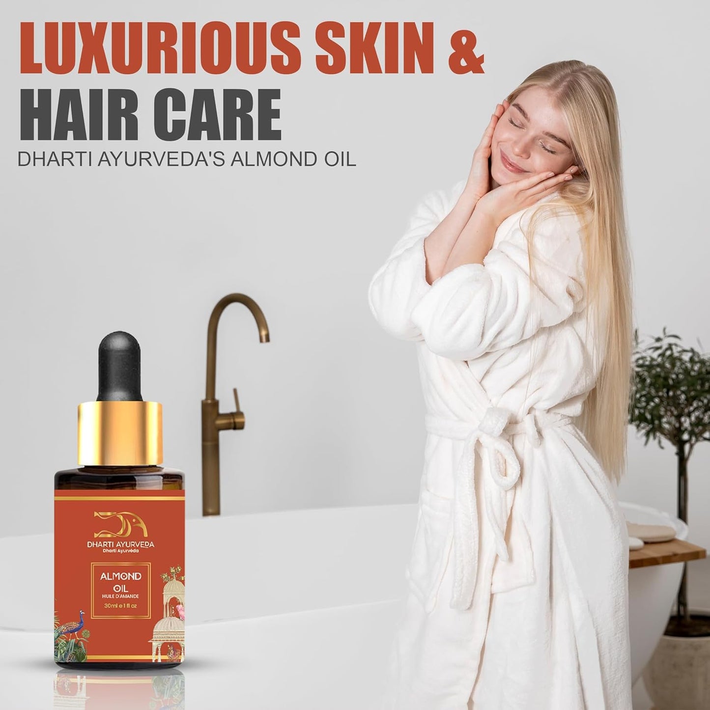 Almond Essential Oil with Dropper - 100% Pure Natural Undiluted and Plant Based - Premium Grade Aromatherapy for Skin & Hair Care, and Massage - 30ml (30, Almond)