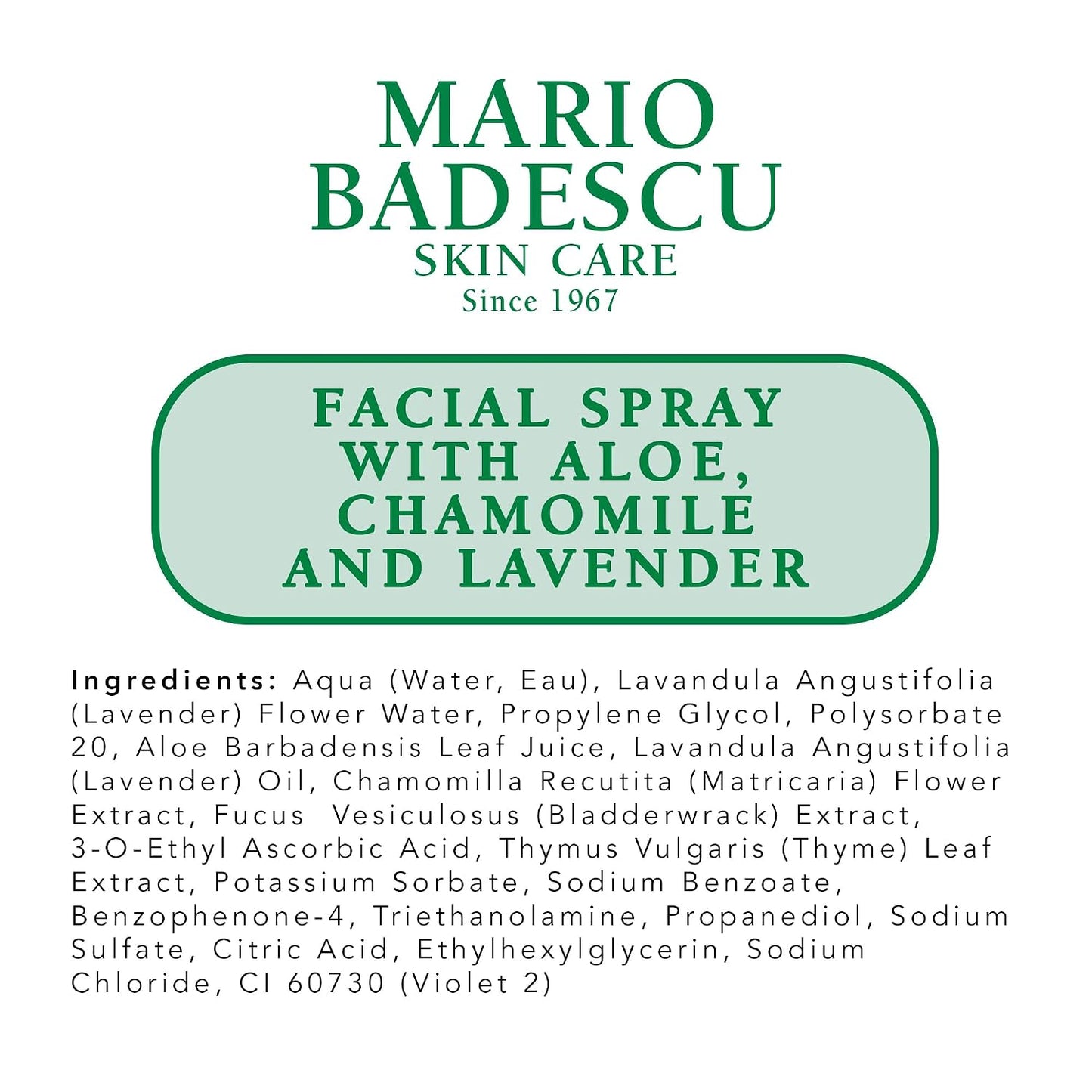 Mario Badescu Facial Spray with Aloe, Chamomile and Lavender for All Skin Types | Face Mist that Hydrates and Restores Balance & Brightness