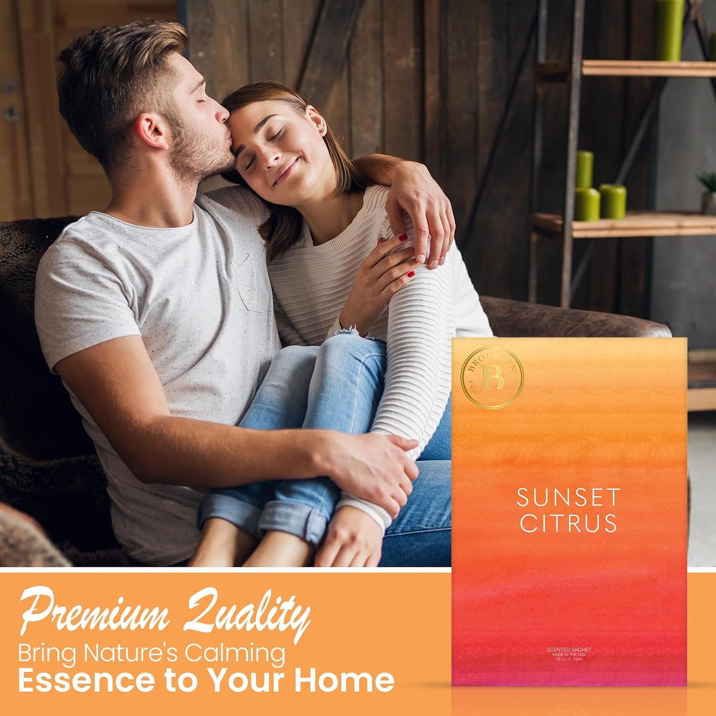 Brooklyn Fragrance Co. Water Color Sachet Bags – Sunset Citrus Scented Pouches – Perfect Aroma for Drawers, Closets, Cars and Bathrooms – Long-Lasting Fresh Scent Sachets (6- Pack)