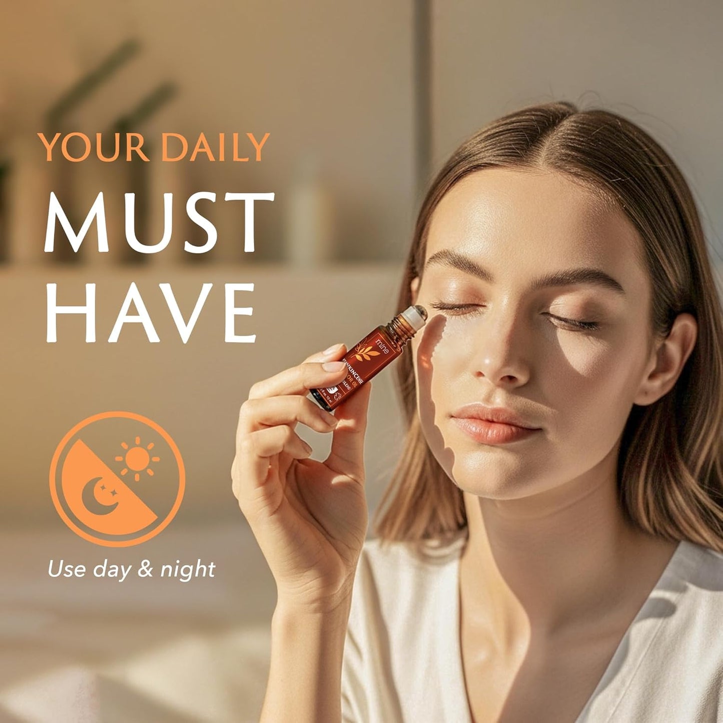 Mine Pure Castor Oil and Frankincense Roll On - Meaningful Gifts for Women - Eye Roller, Under Eye Puffiness, Hexane Free Castor Oil for Face, Under Eye, Skin, Wrinkles, Dark Circles Roll On