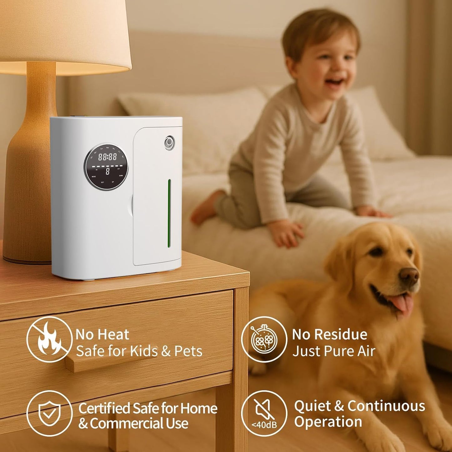 Waterless Diffuser, 2500 Sq.Ft Coverage, Essential Oil Diffusers, Plug in Scent Air Machine with App Control, 160ML, House Warming Gift Ideas for New Home, Large Room, Office, Hotel, White