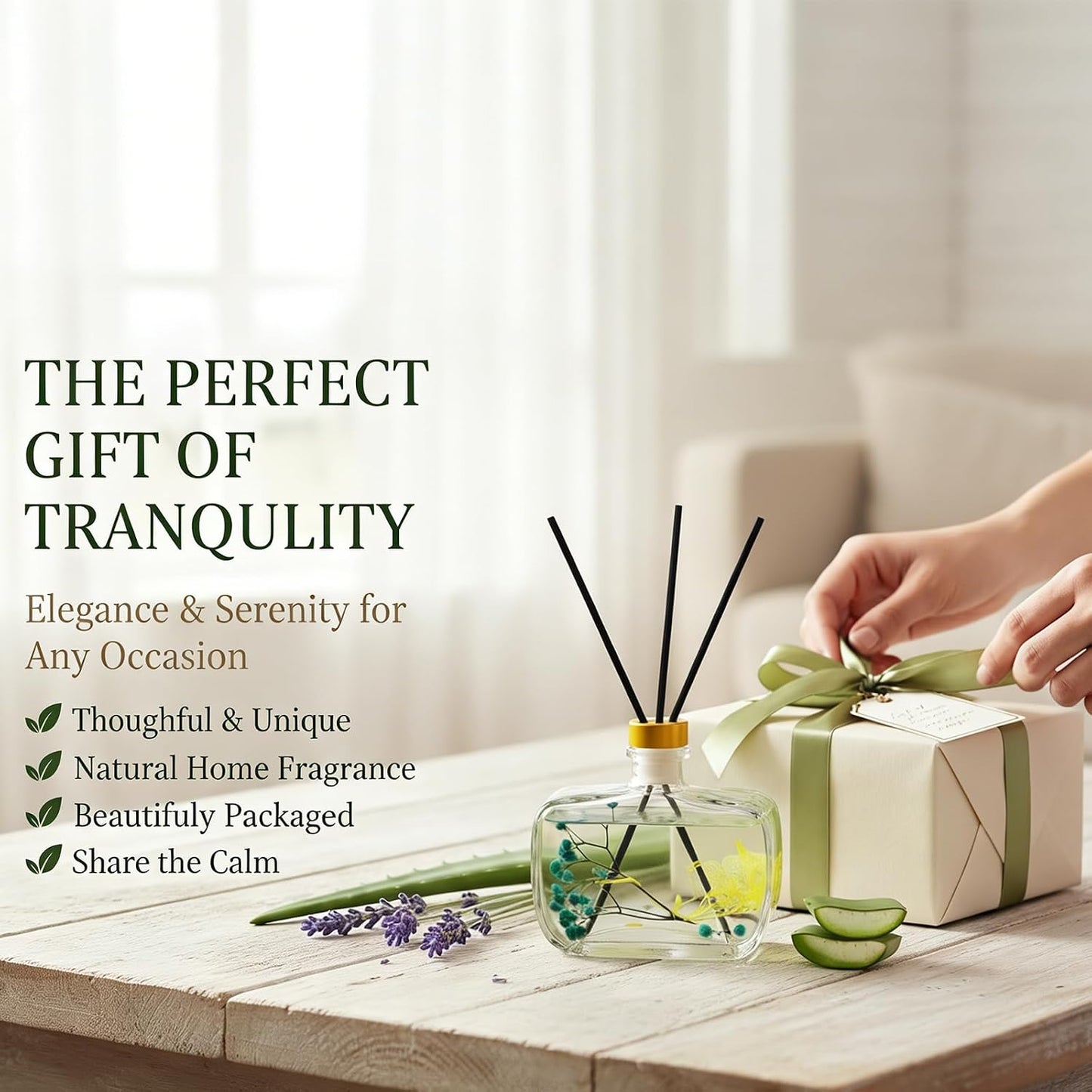 Reed Diffuser, Lavender Scented No Flame Air Freshener for Home, 100ml Long-Lasting Essential Oil Diffuser with Rattan Scent Sticks Lemon, Safe for Bedroom, Office, Bathroom