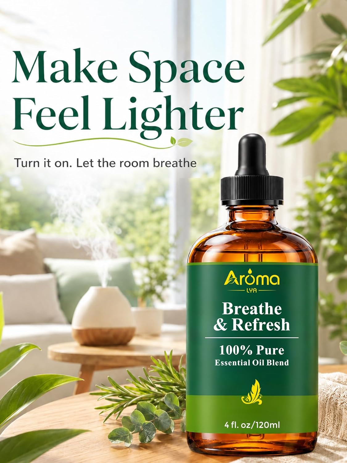 Breathe & Refresh — A 100% Pure Essential Oil Blend Cool-Crisp Blend that Makes Any Space Feel Like Fresh Air Again, Essential Oils for Diffusers for Home