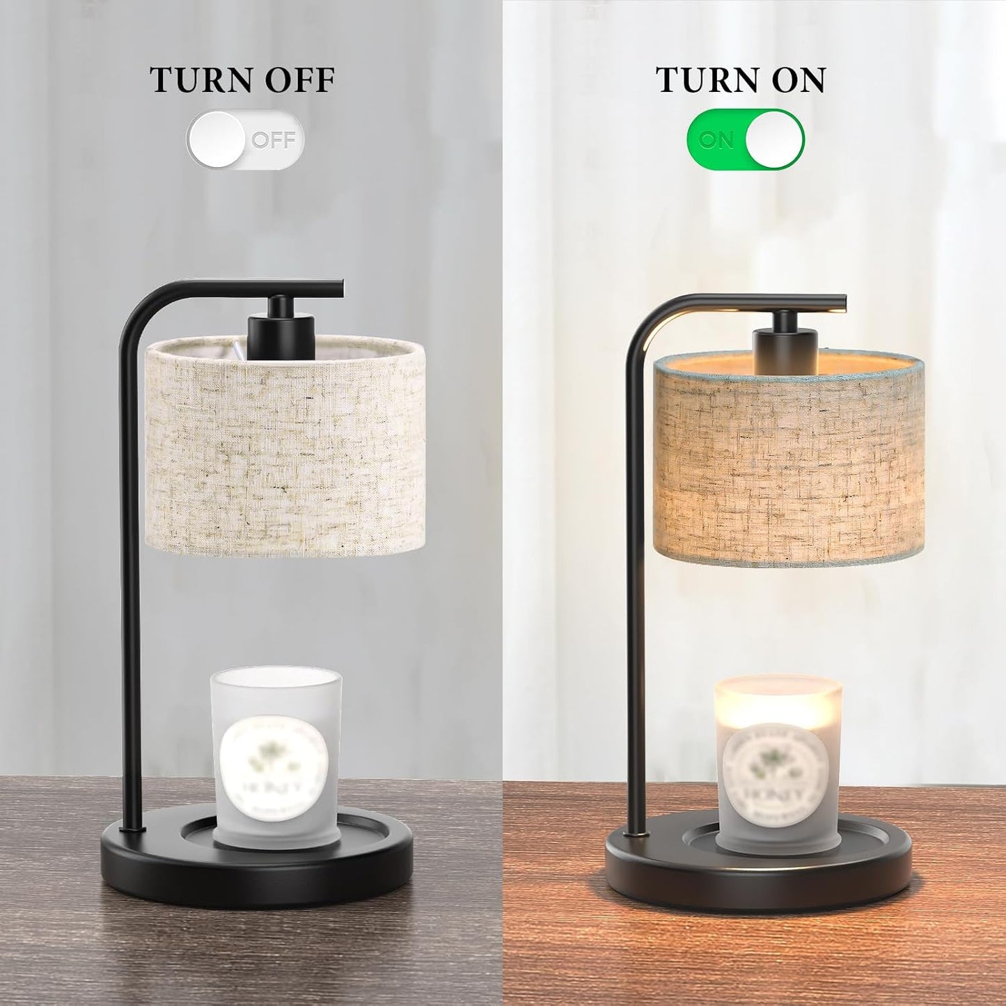 Black Candle Warmer Lamp with Timer Dimmer, Electric Candle Warmer Wax Heater, Birthday Gifts for Women Her Mom, House Warming Gifts New Home