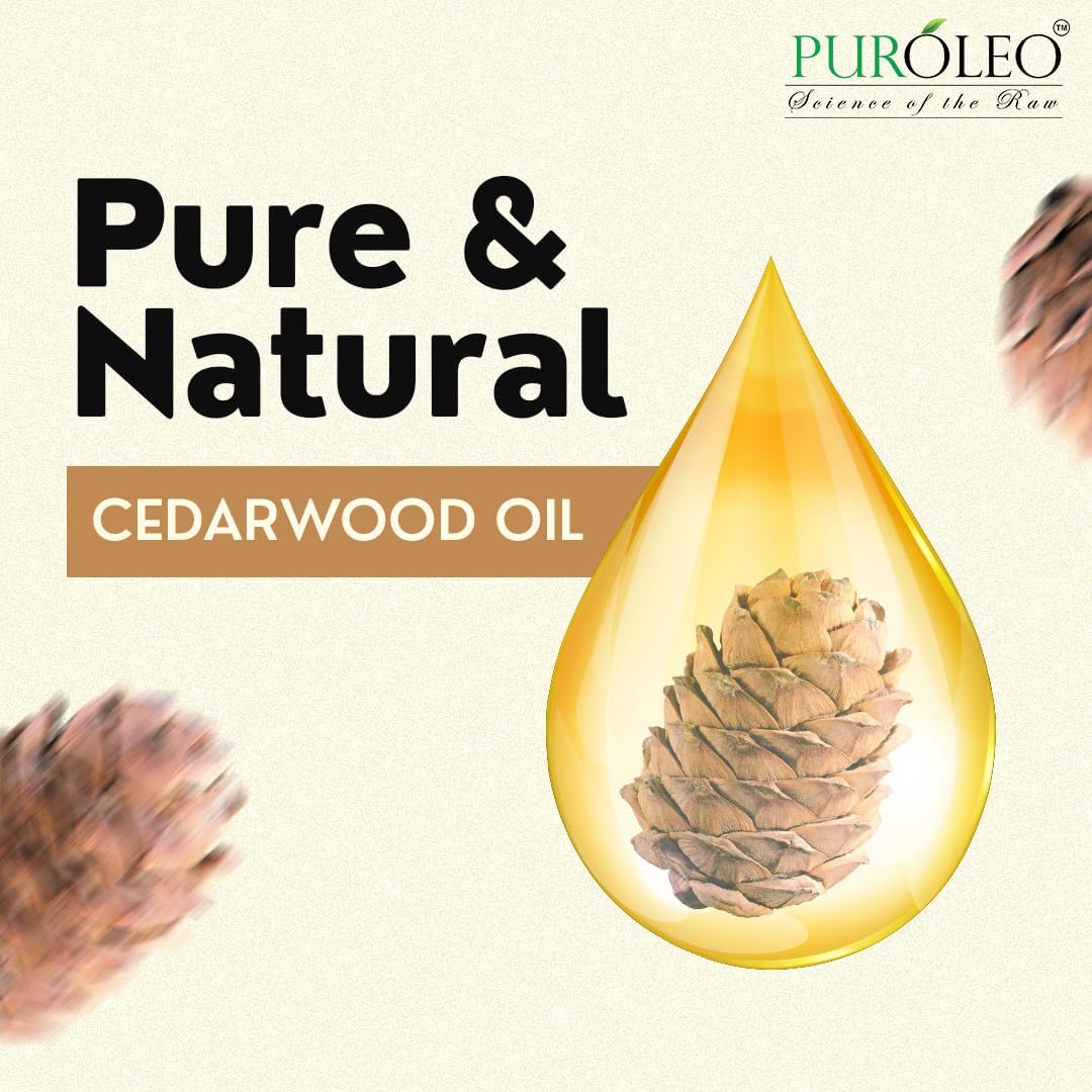PUROLEO Cedarwood Essential Oil 32 Fl Oz/946 ML (Packed in Canada) 100% Pure & Natural Cedarwood Oil for Aromatherapy, Relaxation, and Skin Care - Cedarwood Oil for Diffuser