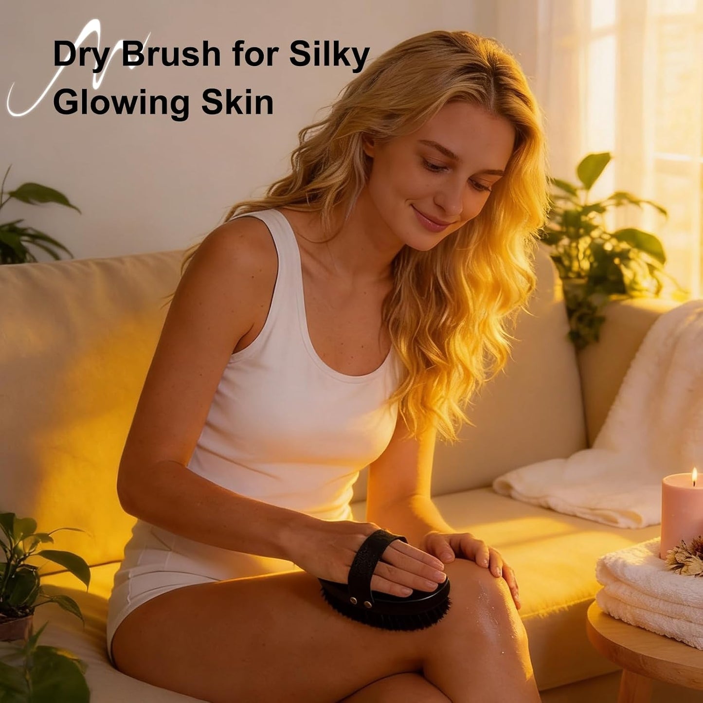 Copper Dry Brush for Cellulite, Exfoliating Body Brush | Improve Cellulite Appearance, Lymphatic Drainage, Pure Copper Bristles, Gentle Exfoliation