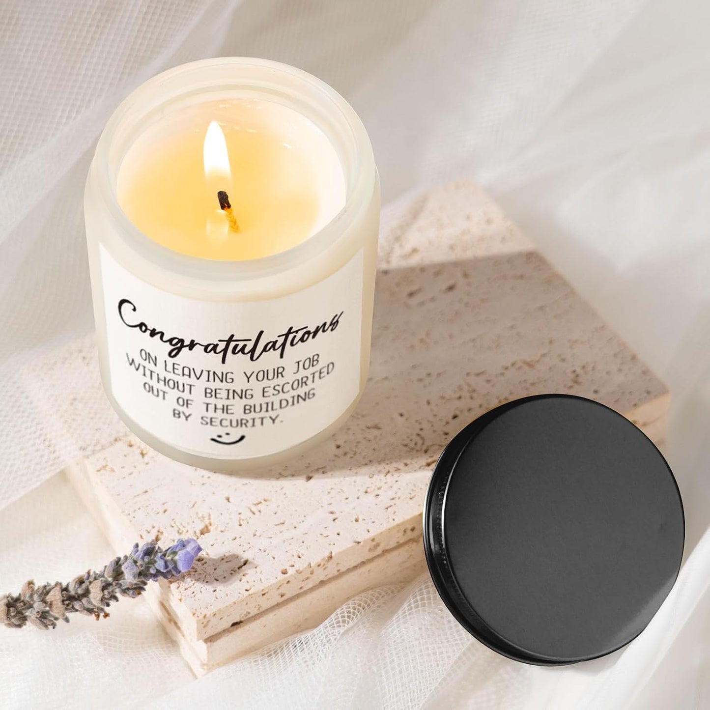 Farewell Gifts for Coworkers, Coworker Leaving Gifts for Women - Lavender Scented Candle, Goodbye Going Away New Job Gift Ideas, Congratulations Retirement Gift for Women Men