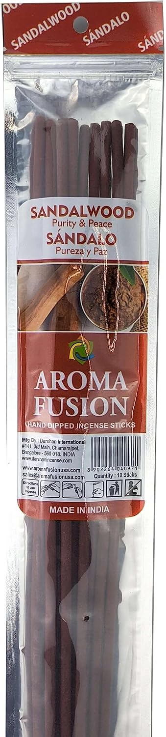 19" Jumbo Hand Dipped Premium Incense (10-Stick Pack) - Choose Your Scent (Sandalwood)
