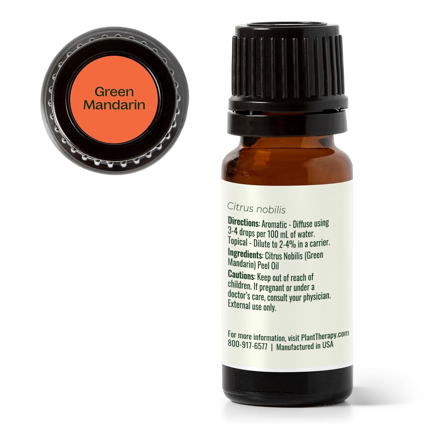 Plant Therapy Green Mandarin Essential Oil 10 mL (1/3 oz) 100% Pure, Undiluted Essential Oil, Great Citrus Scent for Diffusers or DIYs