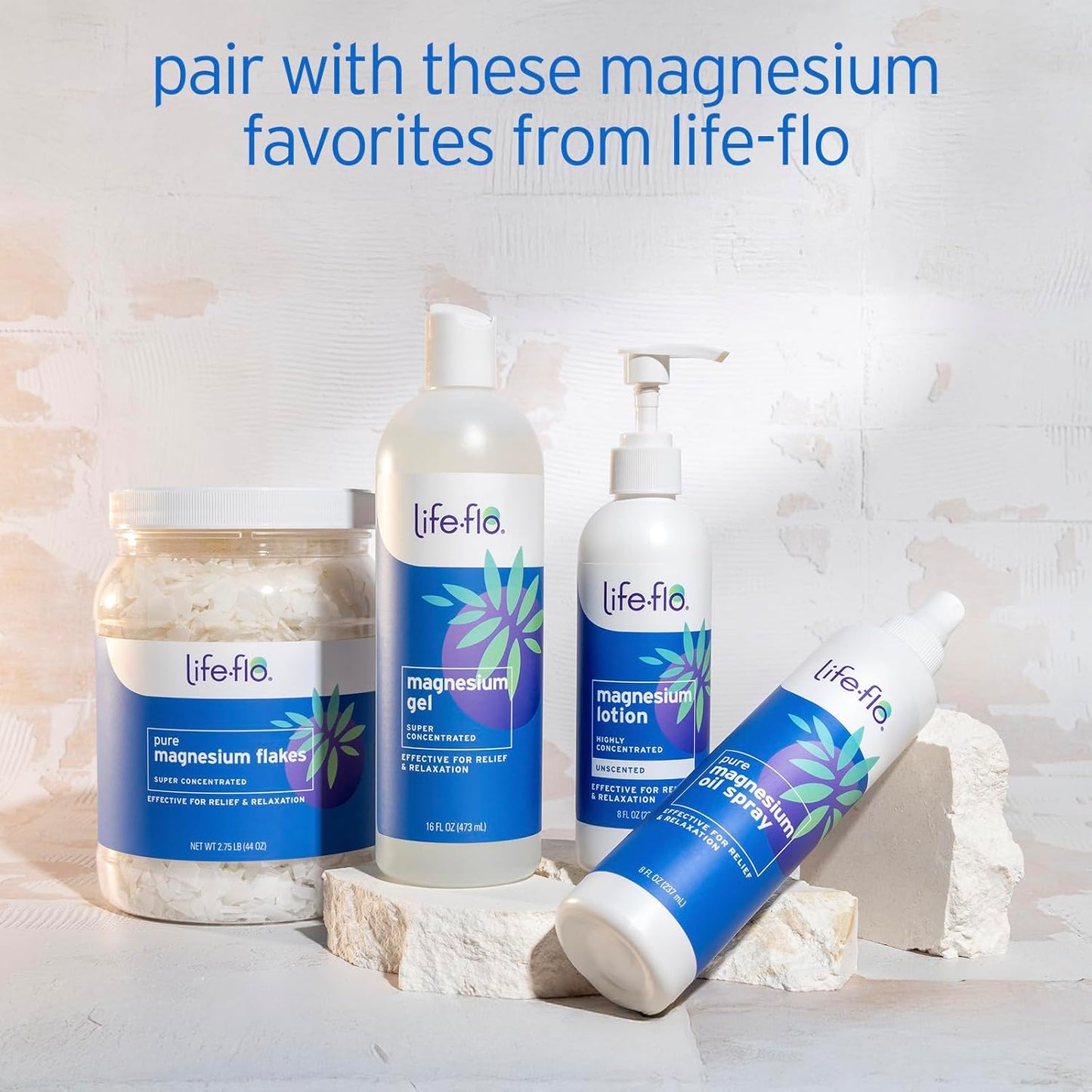 LIFE-FLO Magnesium Bath Flakes - Unscented Magnesium Flakes with Ancient Trace Minerals from the Zechstein Seabed - Epsom Salt Bath Soak Alternative or Relaxing Foot Soak - 60-Day Guarantee - 44oz
