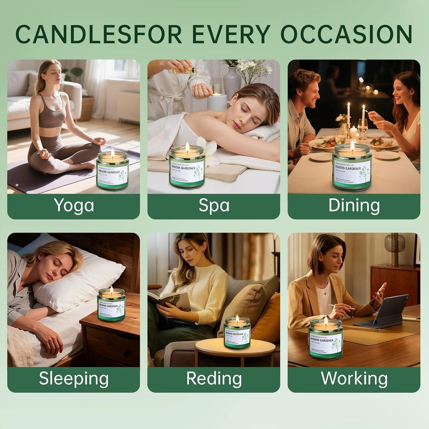 Lavender Candles, Scented Candles, Made of Natural Organic Soy Wax, in Glass Jars, can Burn for 160 Hours continuously, an Ideal Gift for Friends on Their Birthdays