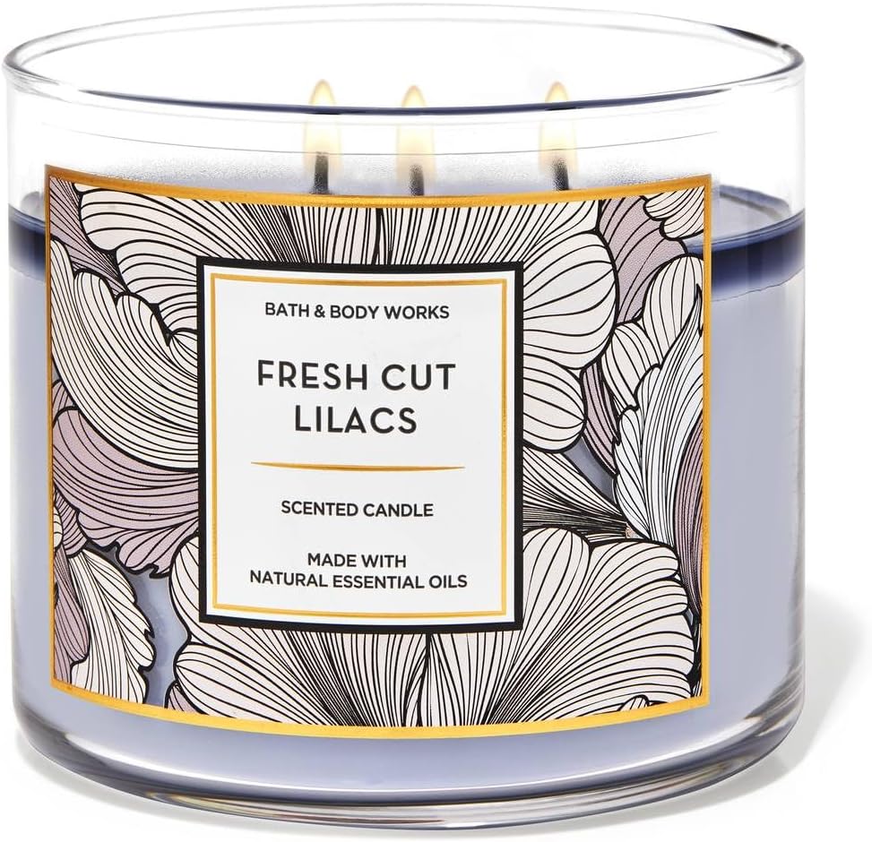 White Barn Bath & Body Works 3-Wick Scented Candle in Fresh Cut Lilacs (2021), Purple