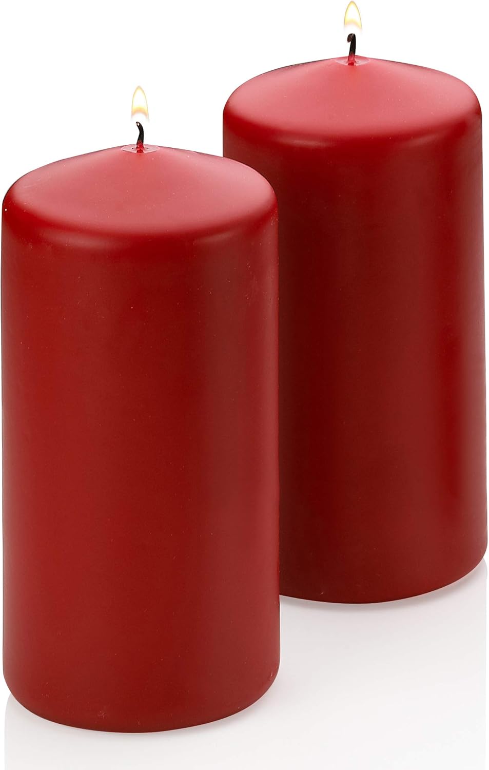 Light Pillar Candles - Set of 2 Scented Candles - 6 inch Tall, 3 inch Thick - 36 Hour Clean Burn Time (Apple Cinnamon)
