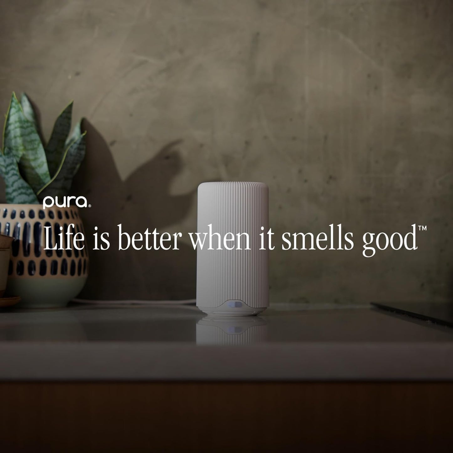 Pura Plus Smart Home Fragrance Diffuser for Large Spaces - Adjust Scent Intensity, Set Schedules, Timers & More in Pura App - Fragrances Sold Separately - White