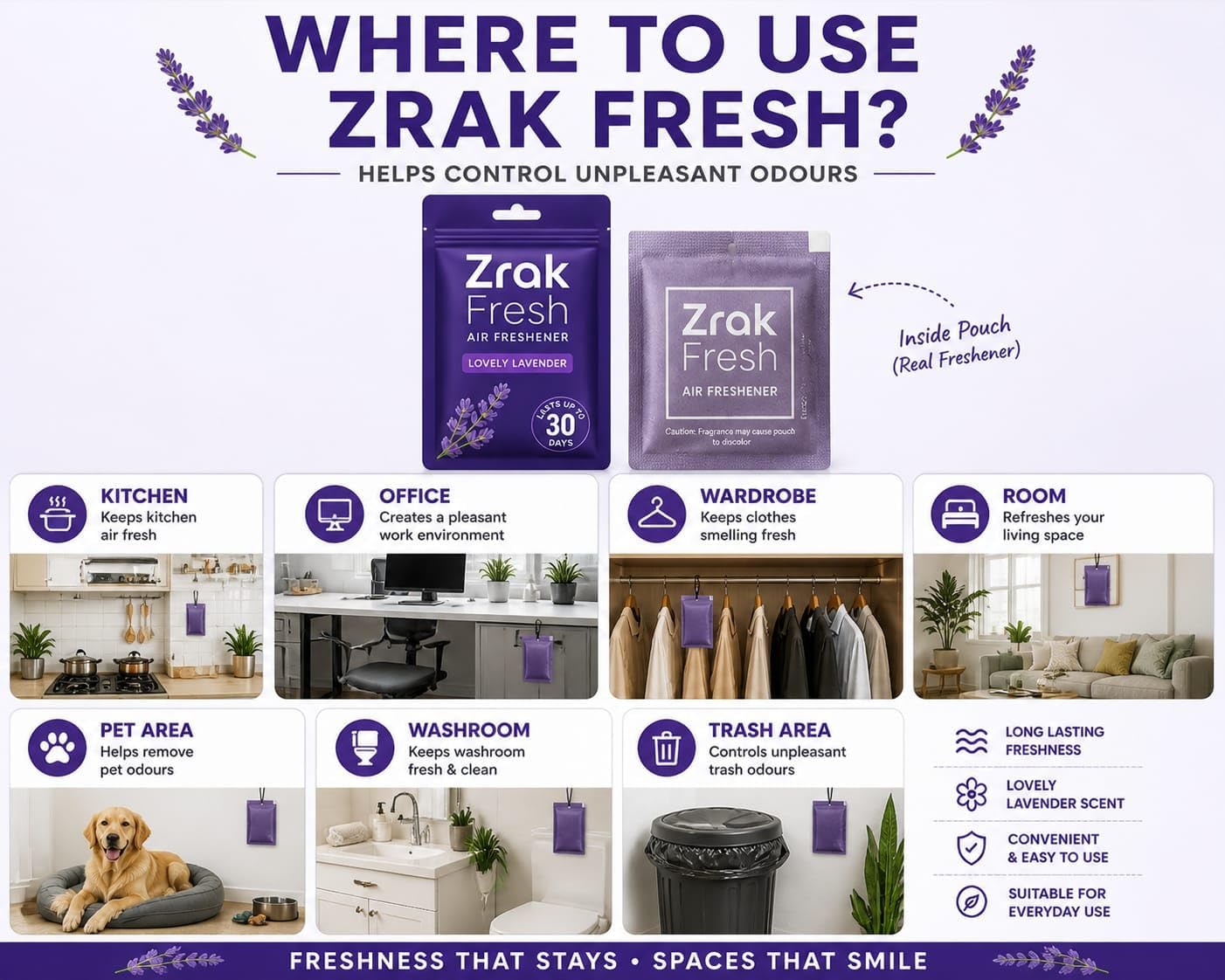 Air Freshener| Hanging Scented Sachets| for Home |Car |Shoe Cabinet | Gym Bags |Drawer | Wardrobe Closet | Fragrance scents – Lovely Lavender Scents Closet Scented Freshener 12 Packs