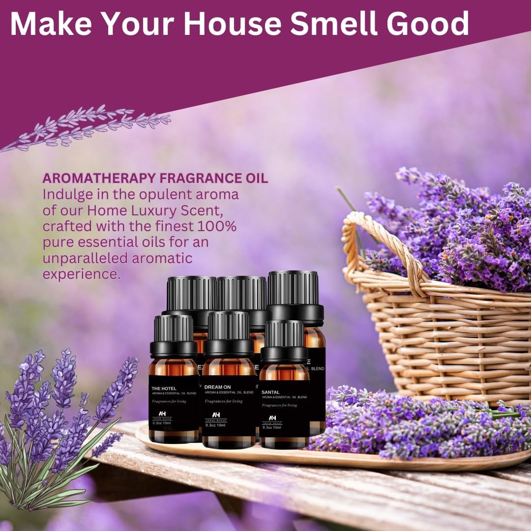 The One Hotel Diffuser Oil 10ml – Luxury Hotel Scent Inspired by 5 Star Hotels – Sandalwood, Virginia Cedar & Iris – Home Scent Essential Oil Refill for Diffusers – Long-Lasting Aroma