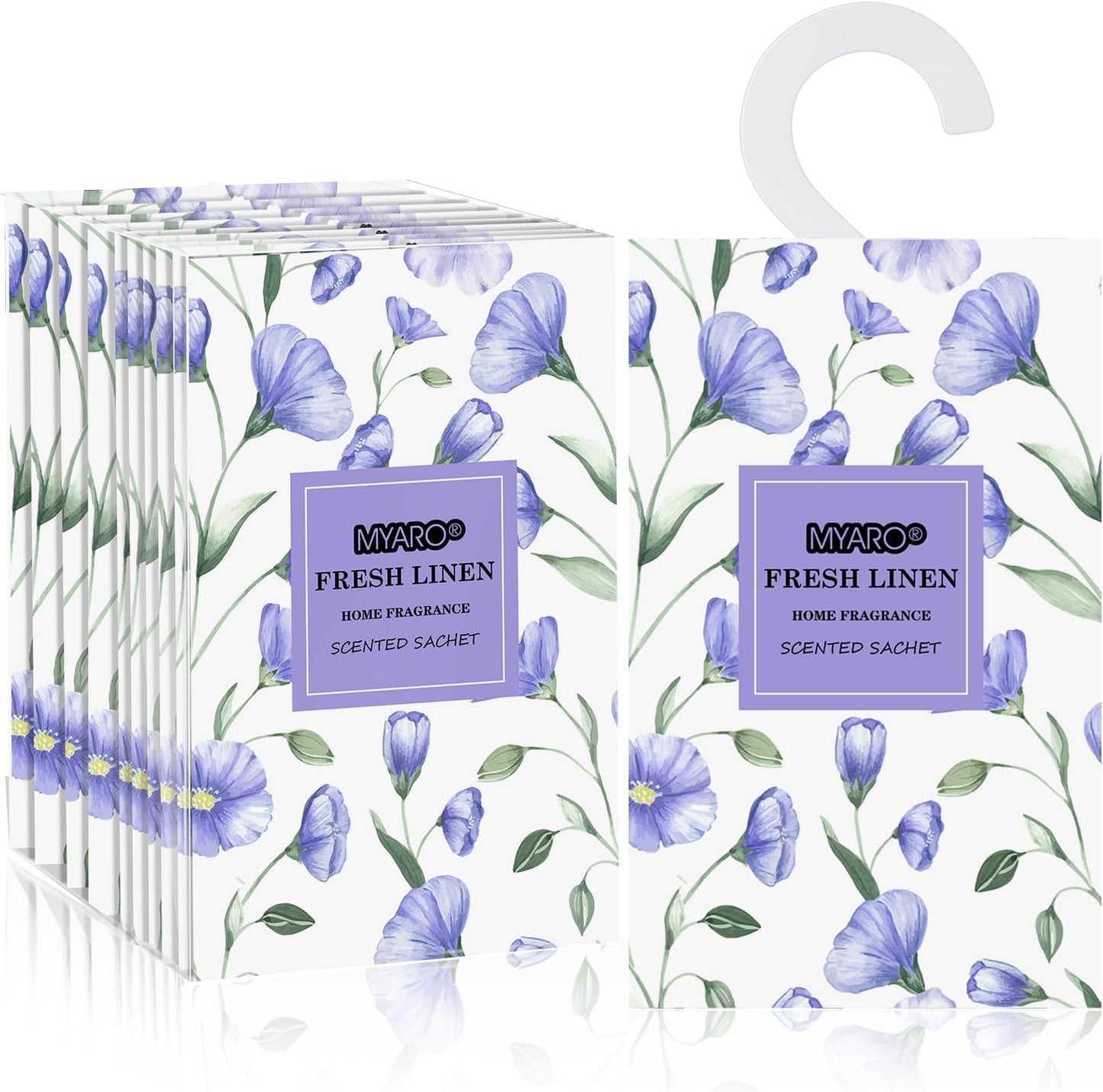 MYARO Large 12 Pcs Linen Scented Sachets for Drawer and Closet, Long-Lasting Sachets Bags Air Freshener Fresh Scents, Hanging Potpourri Bags Home Fragrance for House