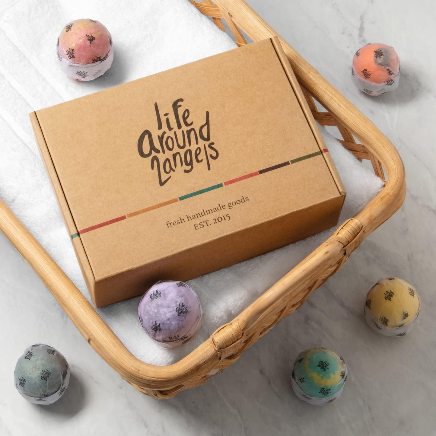 LifeAround2Angels Fun and Sweet Bath Bombs Gift Set 12 Pack Made in USA Fizzies, Shea & Coco Butter Dry Skin Moisturize, Handmade Birthday Mothers Day Gifts idea for Her/Him, Wife, Girlfriend, Kids