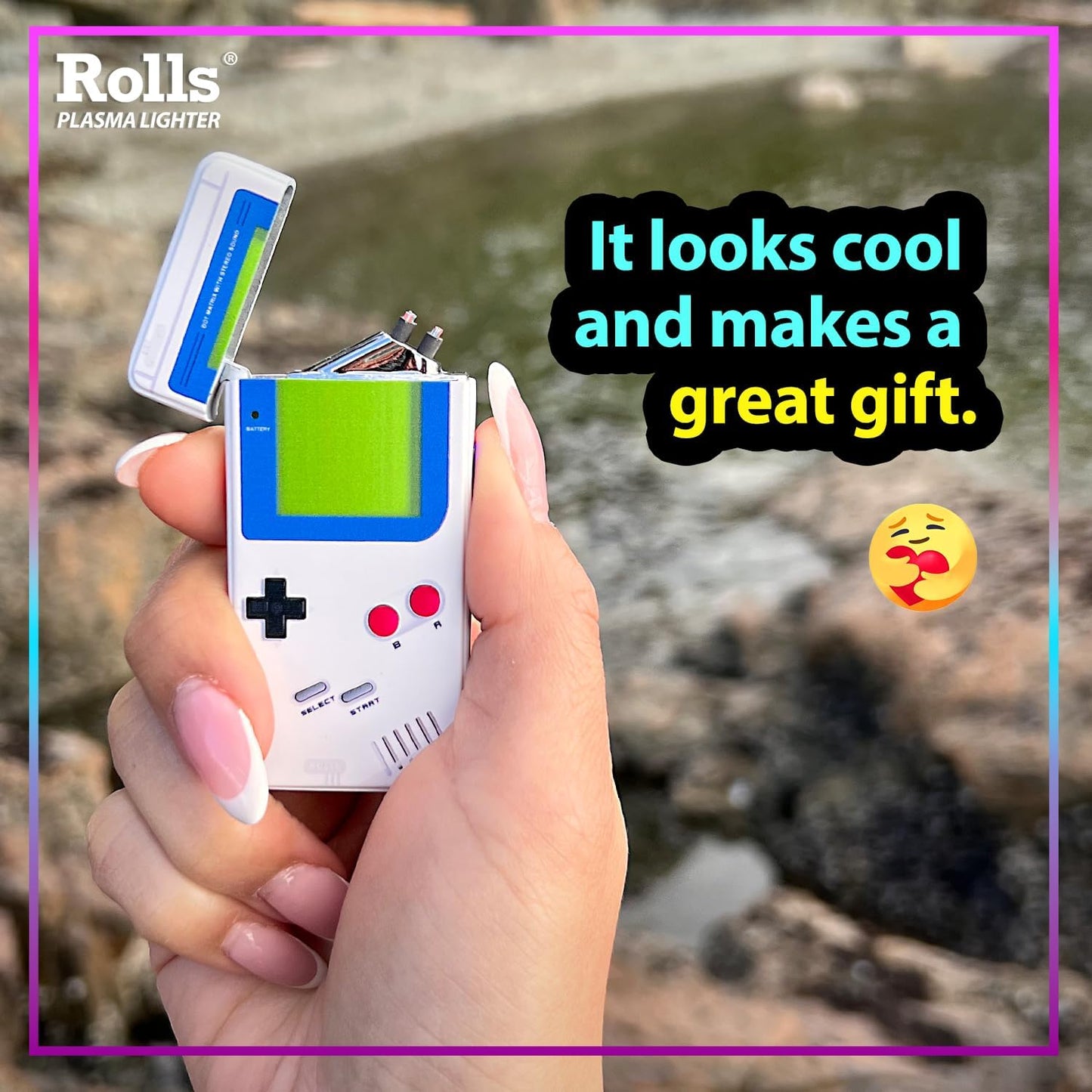 Rolls Electric Lighter - Gifts for Men - Cool Lighters - Electric Rechargeable - Candle Lighters - Custom Unique Gadgets - Birthday Gifts for Men - By Rolls Plasma Lighter (Blue)