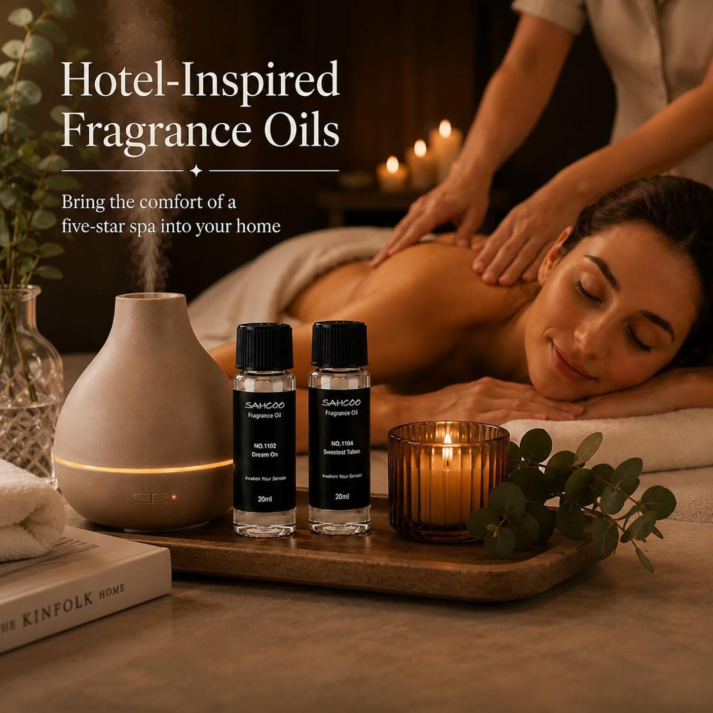 Hotel Diffuser Oil Set Inspired by 5-Star Hotel Scent, Most Popular Fragrance Oil 120ml, Natural Aromatherapy Oils for Cars & Home Products, Room Sprays (5 scents Set)