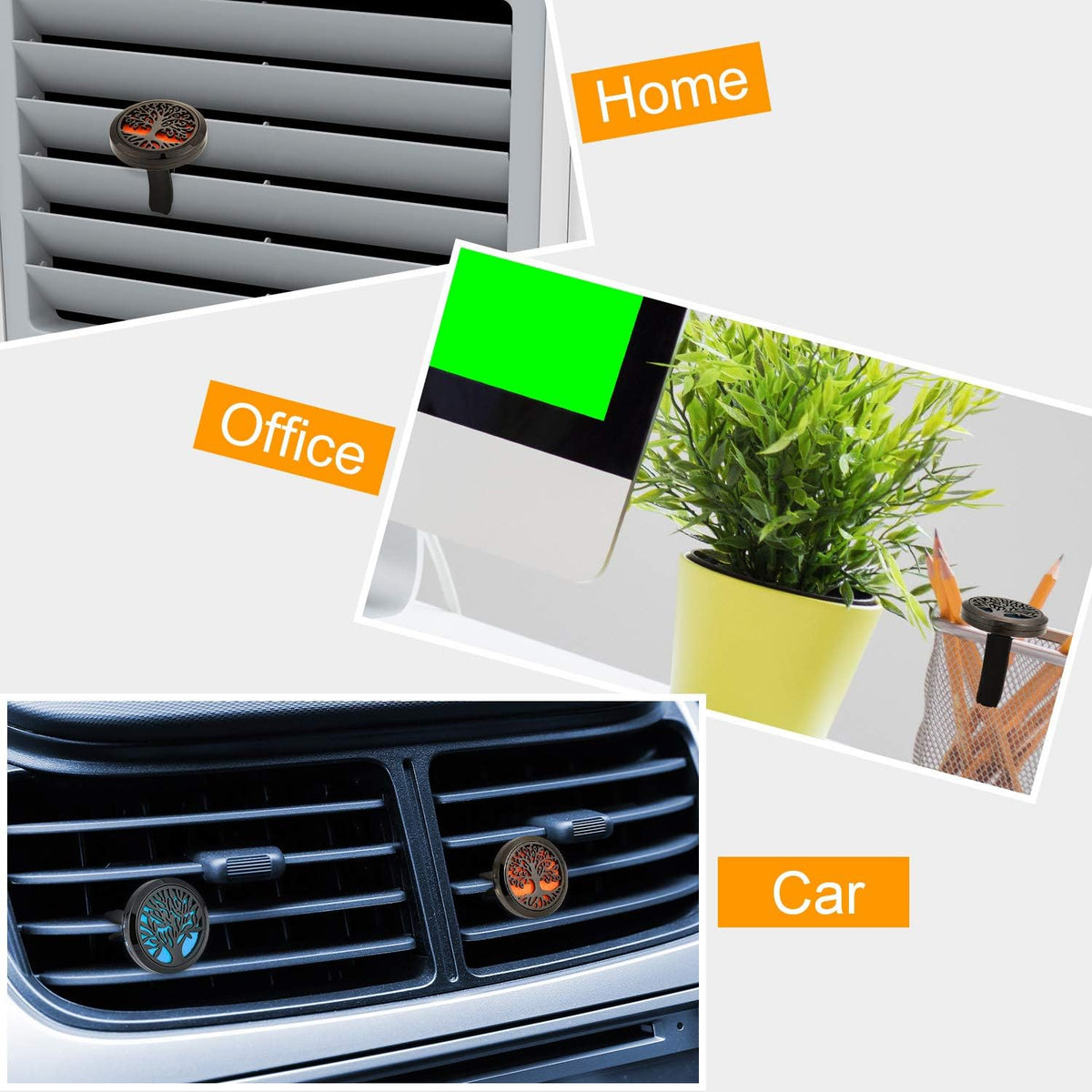 Tatuo 2 Pcs Car Aromatherapy Vent Clip Diffuser, Tree Patterns
