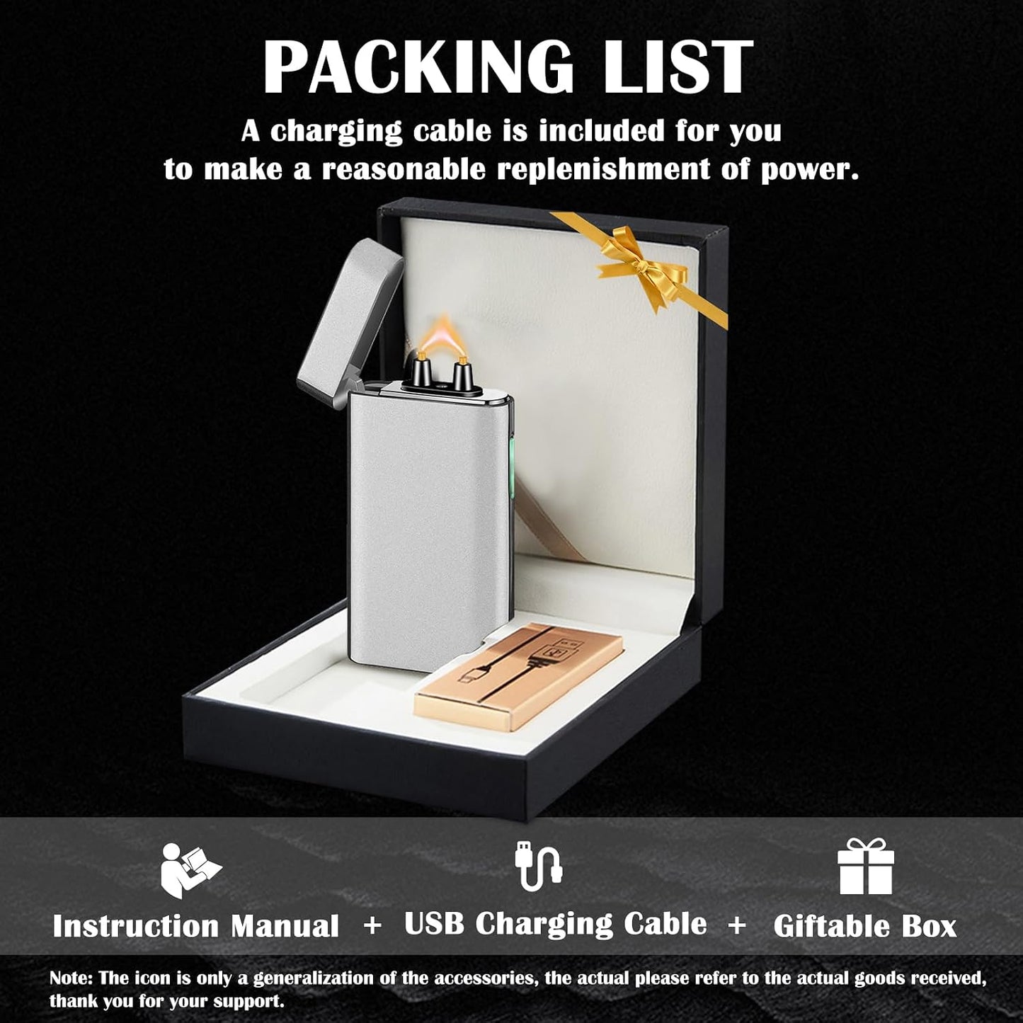 Electric Arc Lighter Rechargeable USB C Lighter Electric Plasma Lighters Windproof Fancy Cool Lighters with Upgrade Battery Safety Switch for Candles, Fireworks, Incense (Matte Silver)