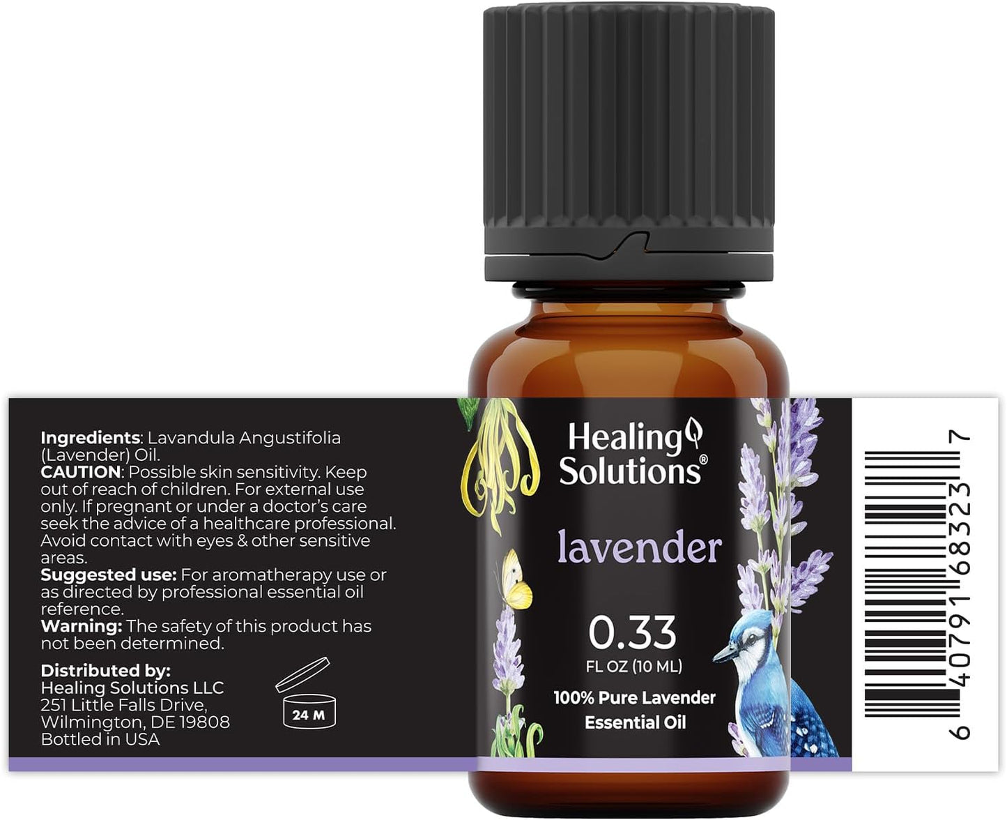 Healing Solutions Lavender Essential Oil Pure - 0.33 Fluid Ounces