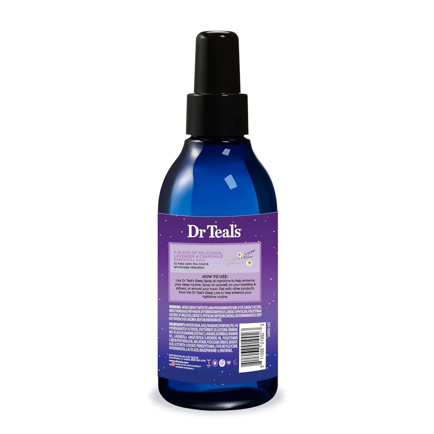 Dr Teal's Calm Blend Spray with Melatonin, Lavender & Chamomile Essential Oils, 6 fl oz (Pack of 3)