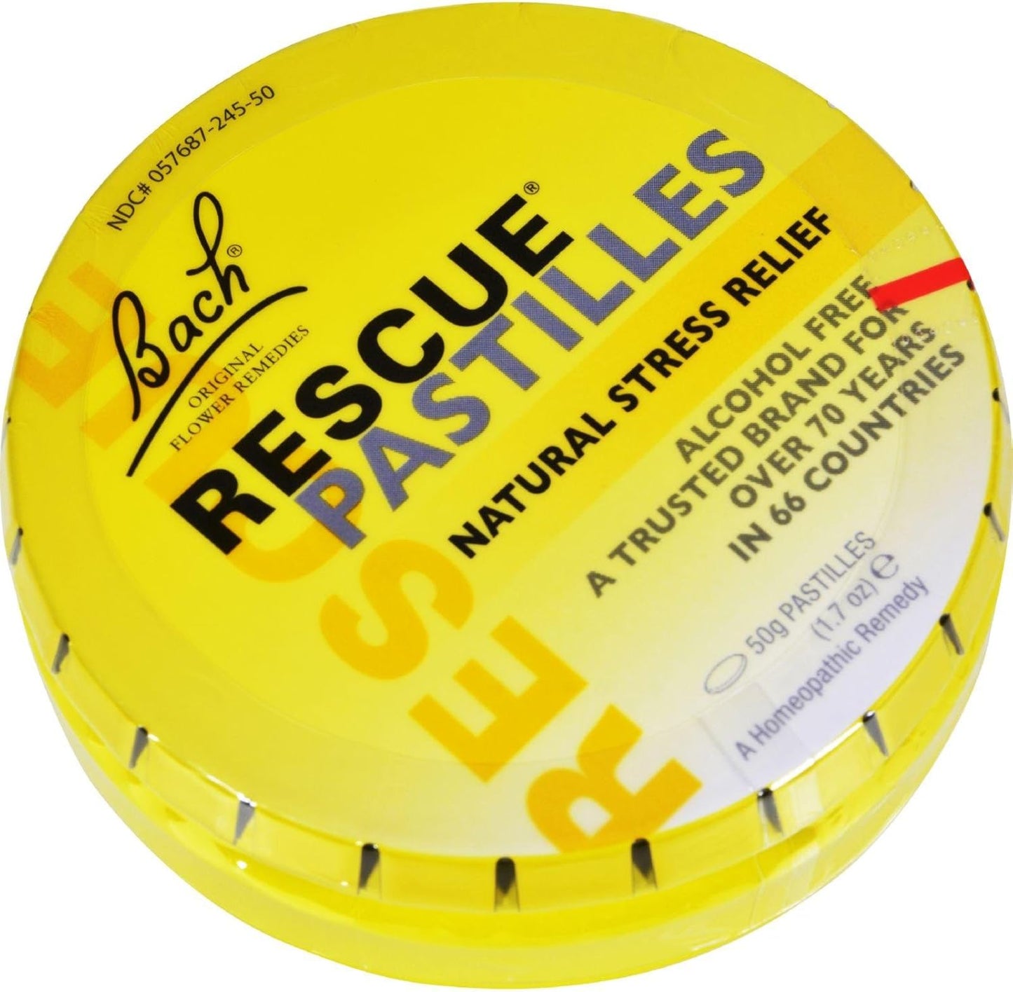 Bach RESCUE PASTILLES, Orange and Elderflower Flavor, Natural Stress Relief Lozenges, Homeopathic Flower Essence, Vegetarian, Gluten & Sugar-Free, Holiday Stocking Stuffer, 35 Count