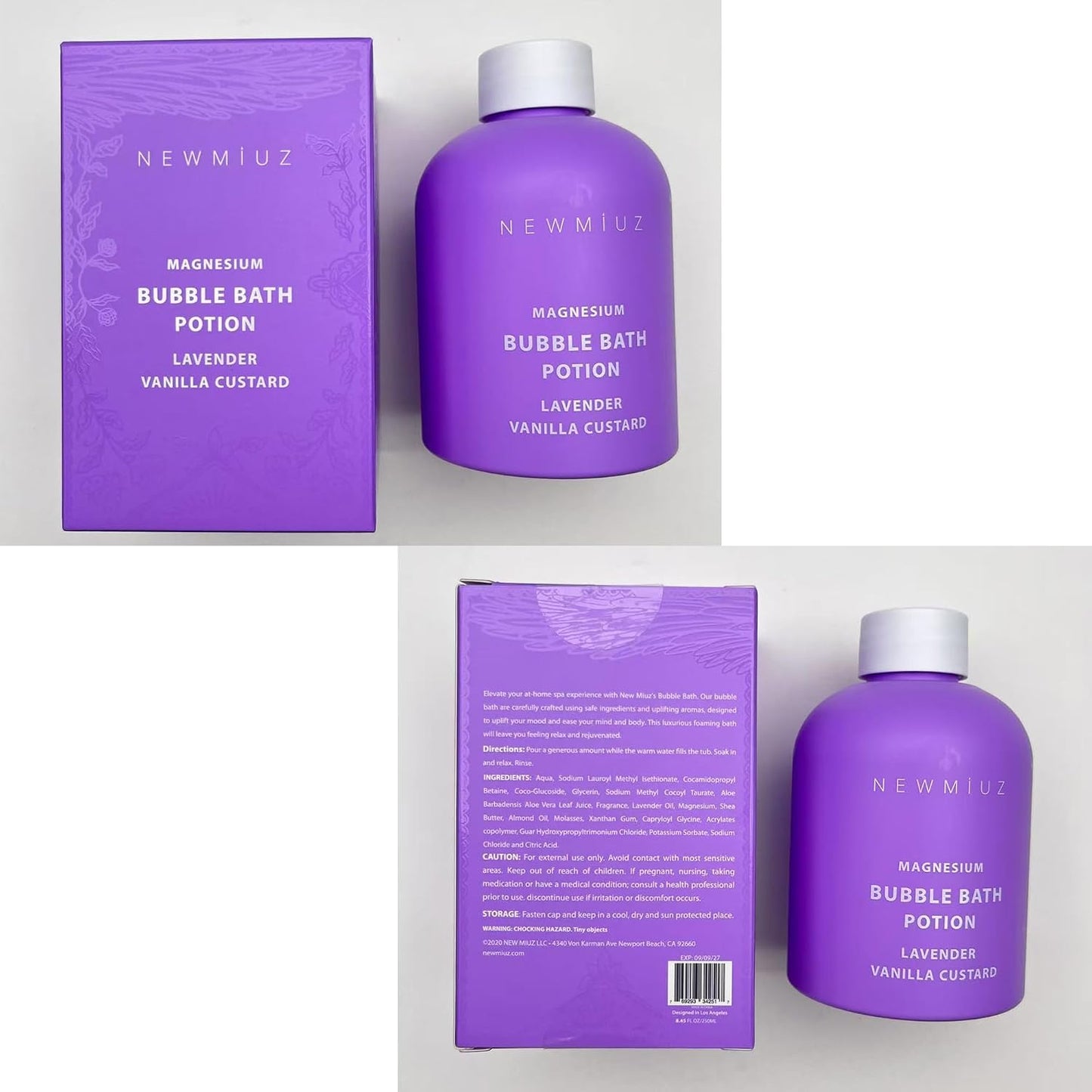 Magnesium Bubble Bath Lavender Vanilla Long Lasting Foaming Bath for Sore Muscles Epsom Salt Moisturizing Relaxing Stress Relief Spa Gift for Women