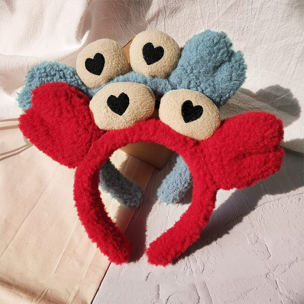 Red Crab claw Headband for Women SPA Skin Care Facial Hair Band Makeup Washing Hair Accessories (Red Crab claw)