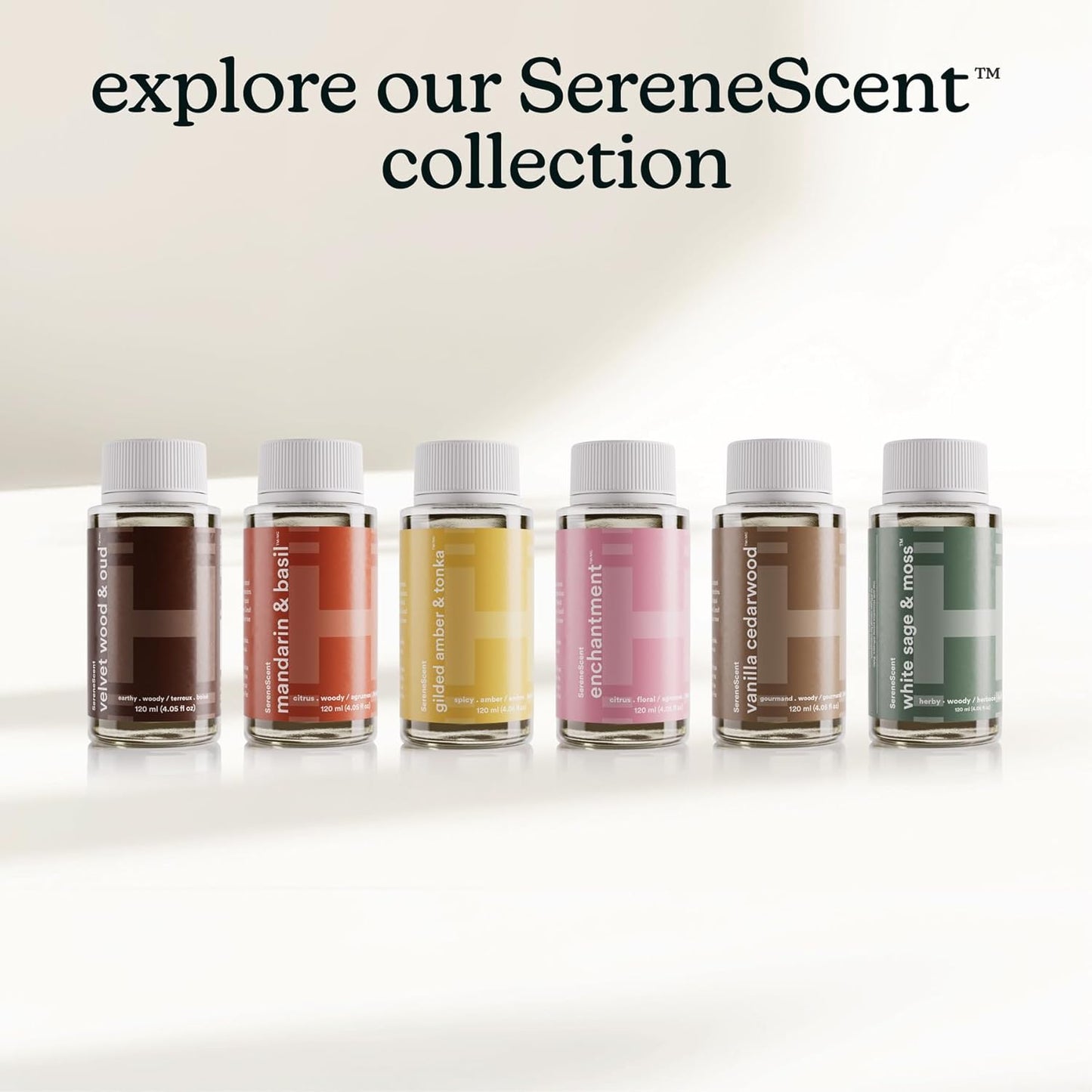 Homedics SereneScent Waterless Diffuser Oil Refill — Enchantment (120ml). Clean, Warm & Sensual Home Fragrance. Compatible with SereneScent Diffusers. Easy Twist Plug & Play