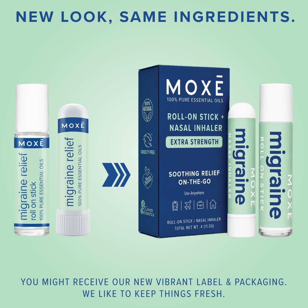 MOXE Migraine Rollon Stick & Nasal Inhaler Stick, Headache & Tension Relief
