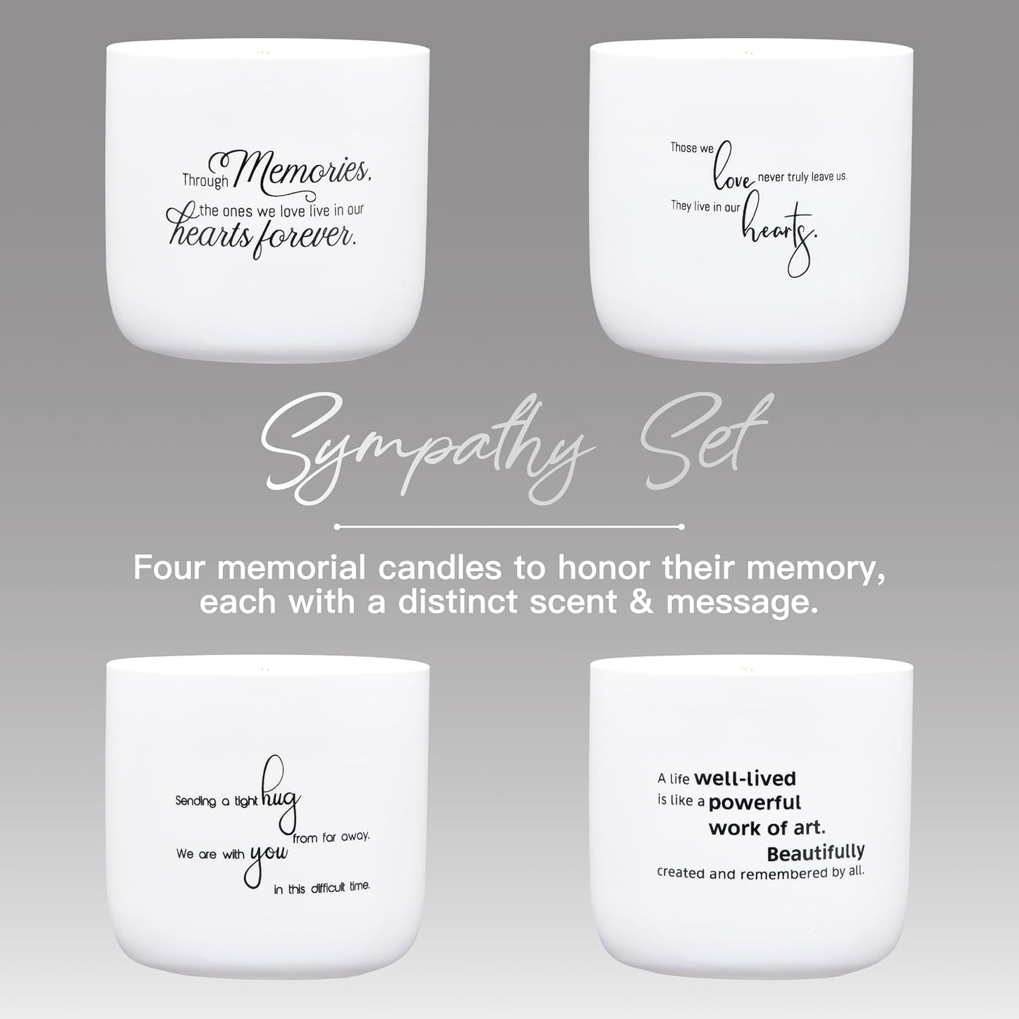Sympathy Candle for Loss of Loved One - Those We Love Memorial Gifts in White Ceramic Jar - 40 Hour Natural Soy Wax Remembrance Candle - Gardenia Scented Bereavement, Grief & Condolence Present