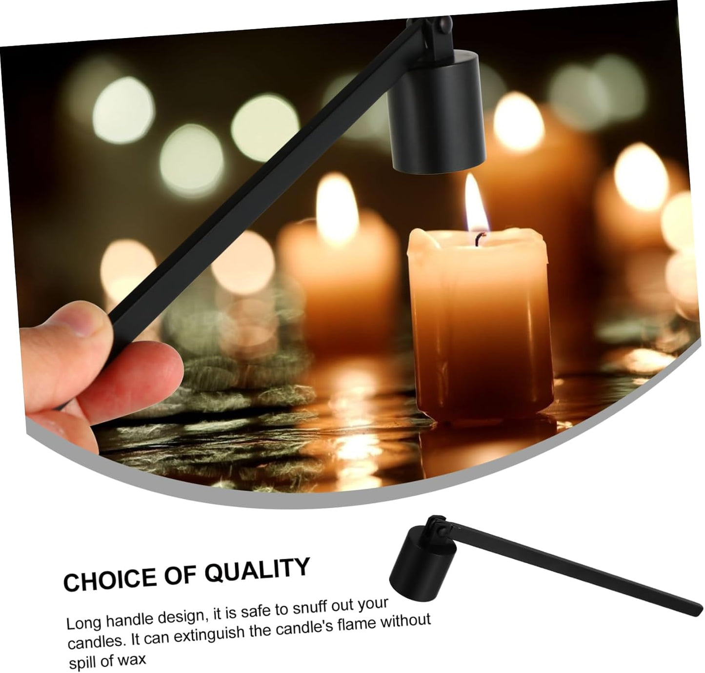 Healifty Candle Snuffer Tool Set Metal Flame Extinguisher Wick Trimmer for Candle Lovers and Home Decor for Exiting Flames Safely