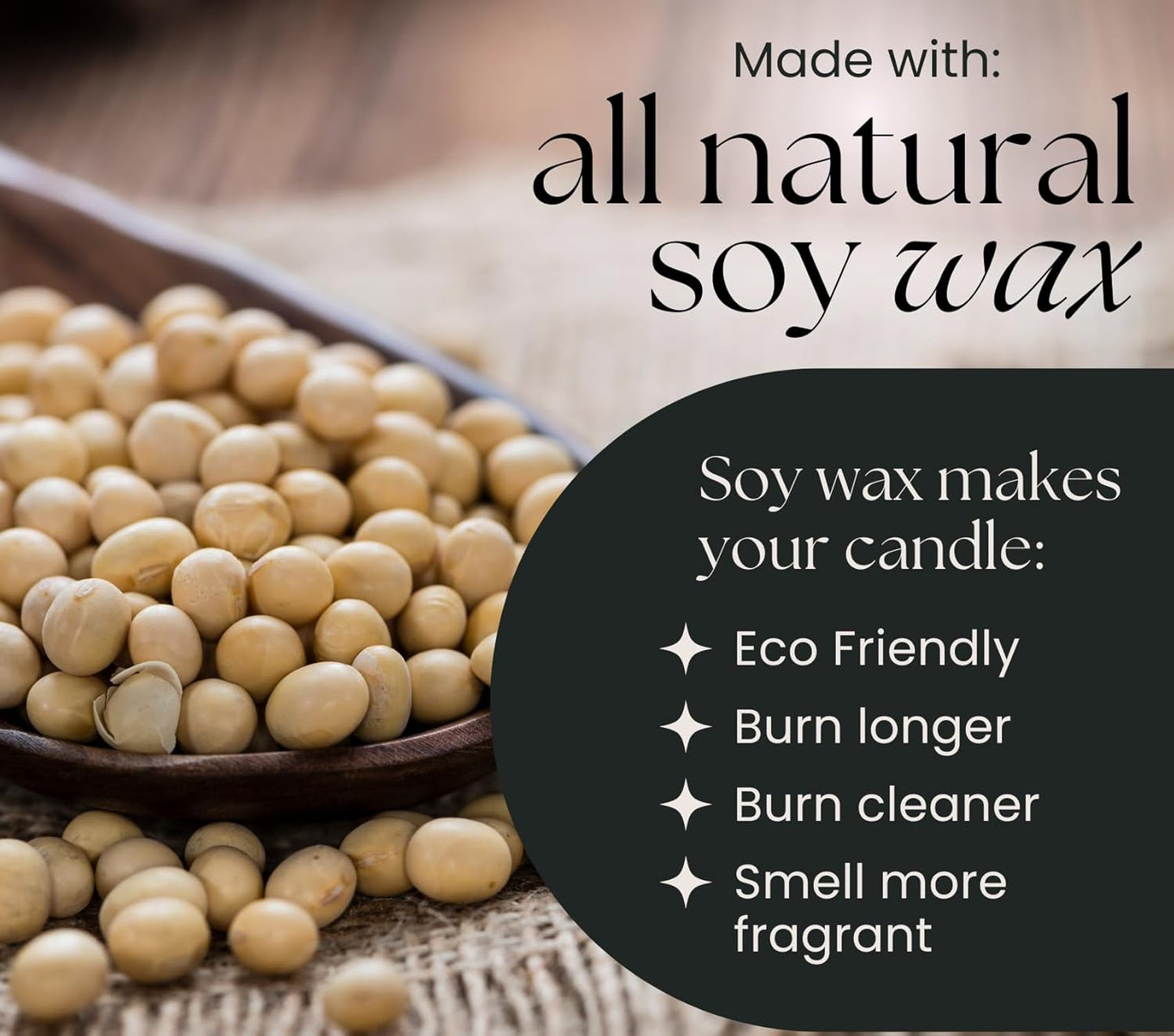Large Candles for Women - 12oz Soy Wood Wick Candles that Crackle with Crystals and Healing Stones. Non-Toxic Scented, Luxury Aromatherapy (Crystal Black Candle)