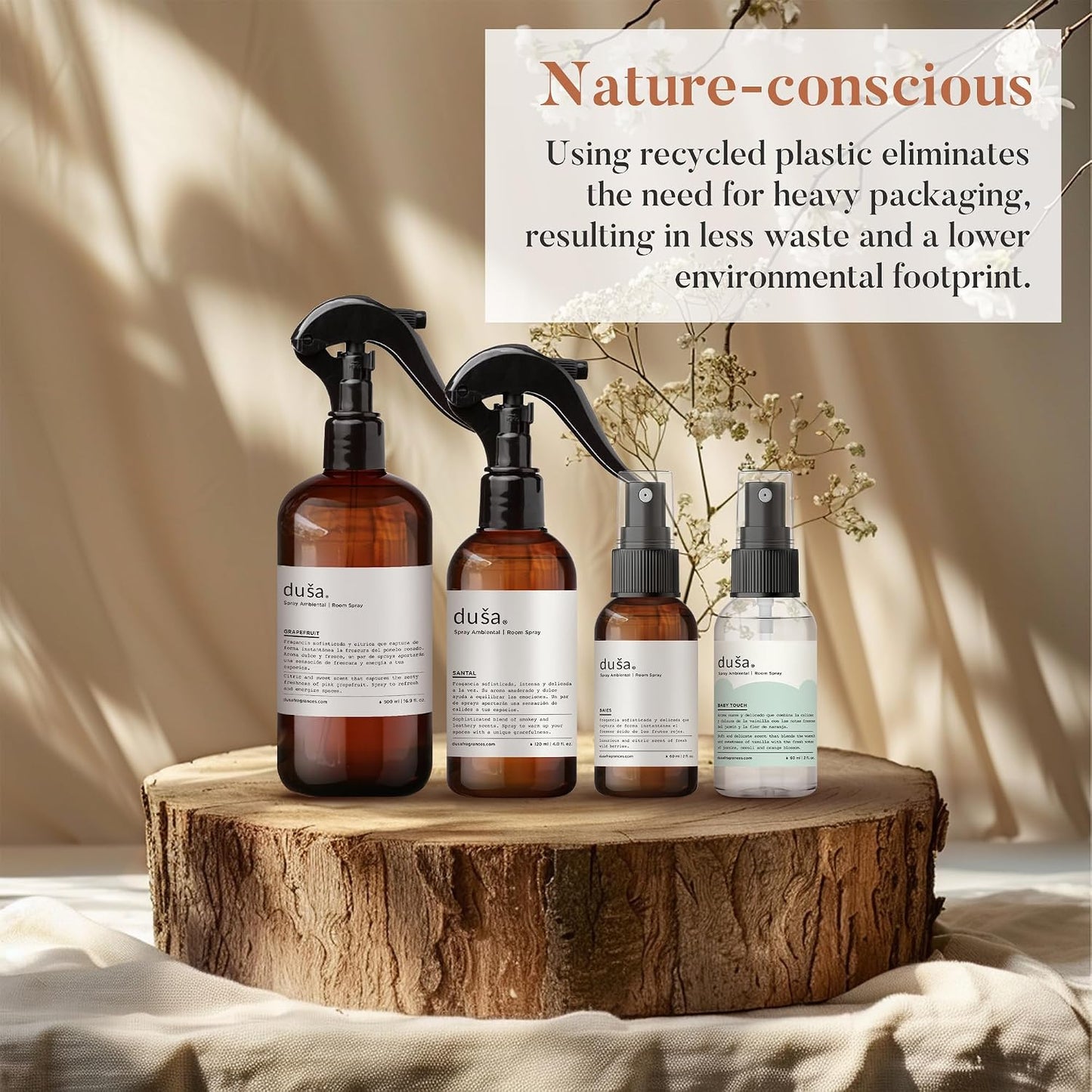 Dusa Cedar and Bergamonte Room Spray - 4 fl oz - Ultimate Home Fragrance, Bed Room Essentials & Soothing Fabric - Natural Air Freshener & Linen Mist for Home - Eco-Friendly Odor Eliminator